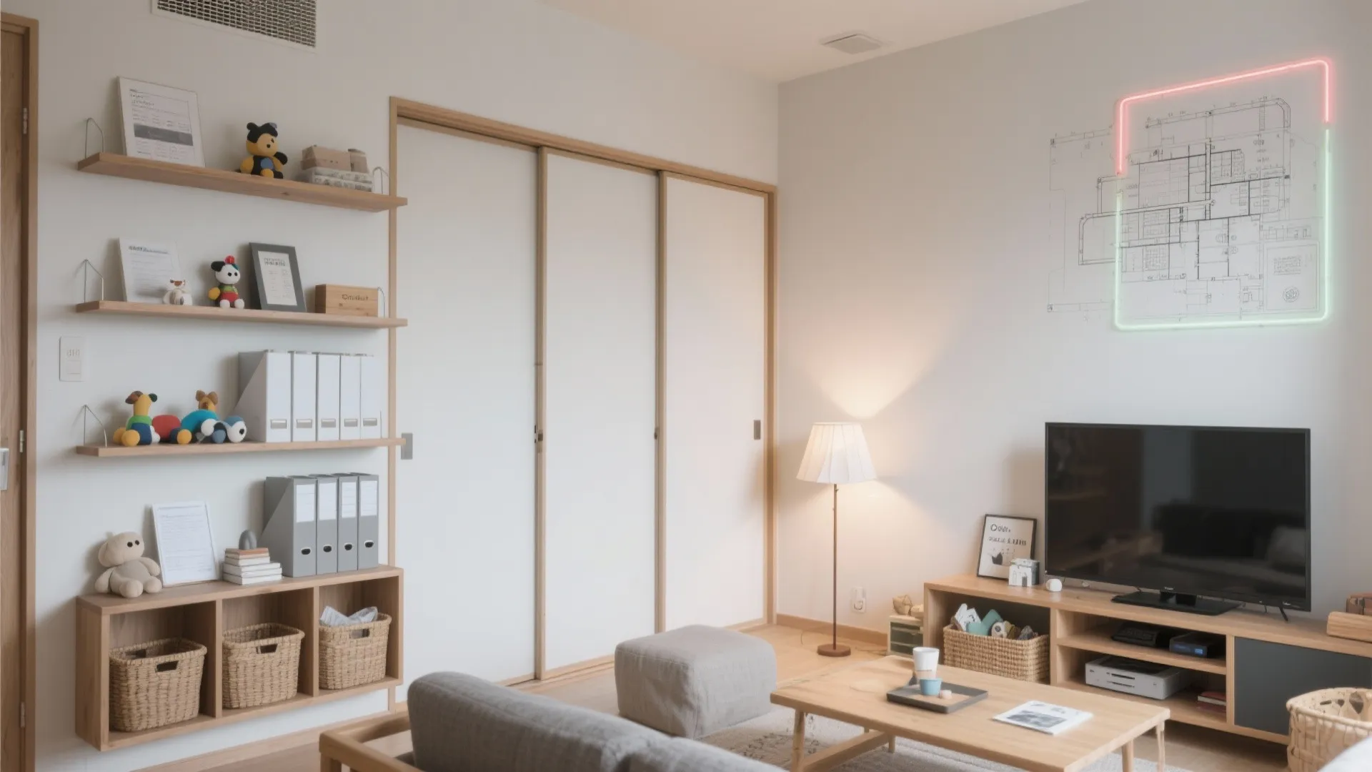 Tips 3: 壁“厚み”を使う見せる×隠す収納（收纳技巧 × 日式风格）