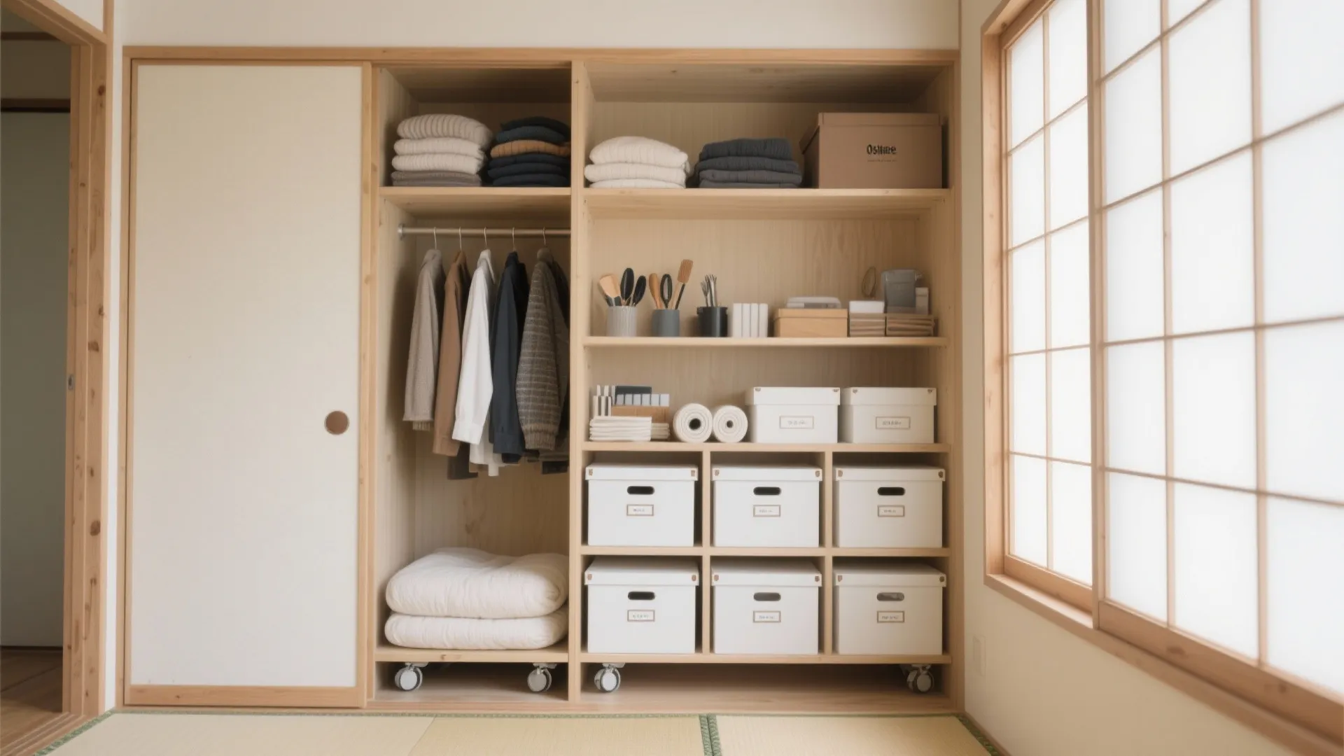 Tips 2: 押入れは“縦三分割”で収納技巧を最大化し、動線計画を崩さない
