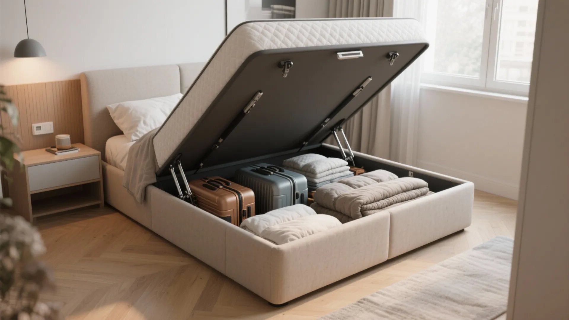 1. Ottoman storage bed – the hidden hoarder’s hero