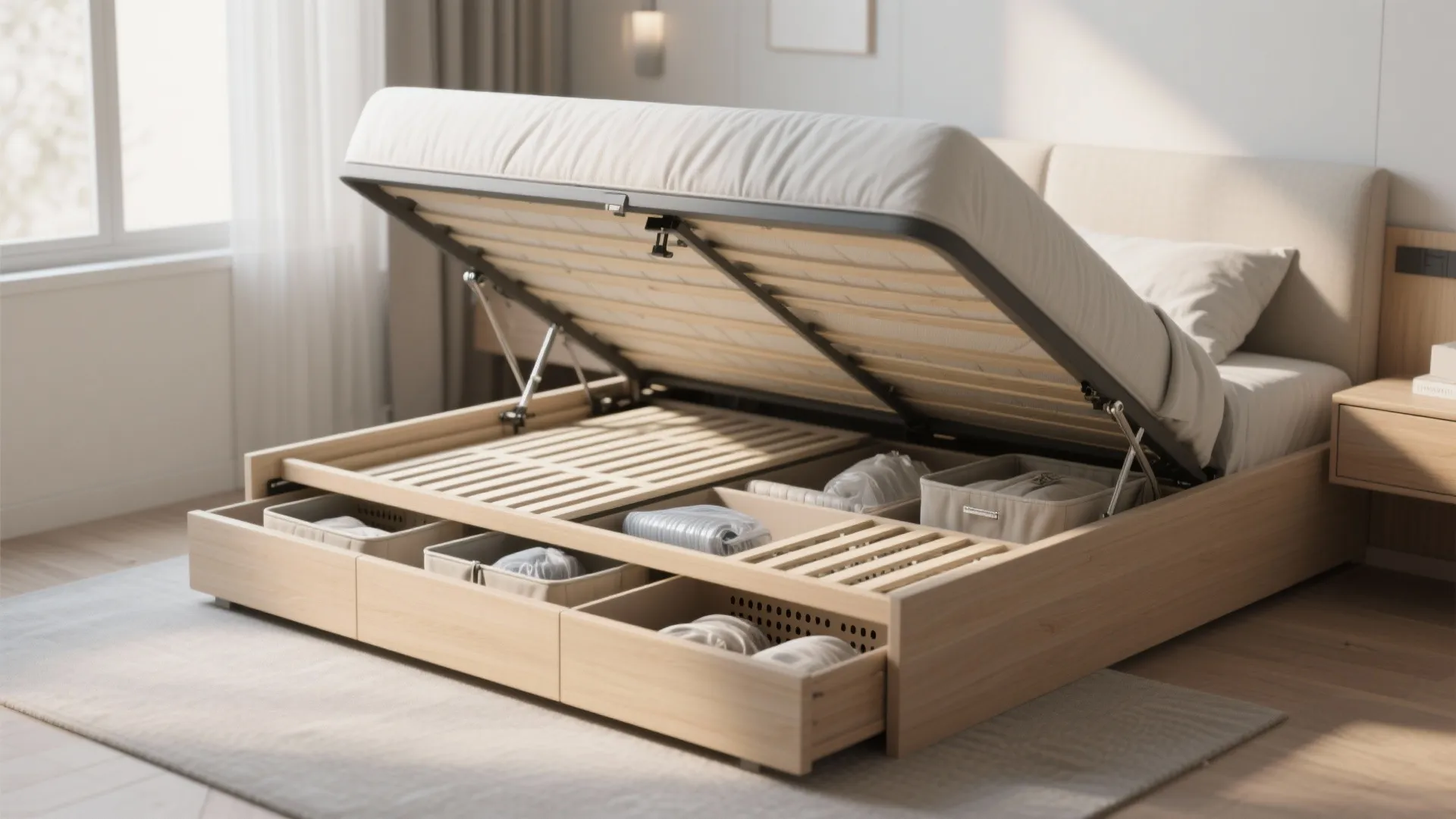 Lift-Up Ottoman Bed With Ventilated Base