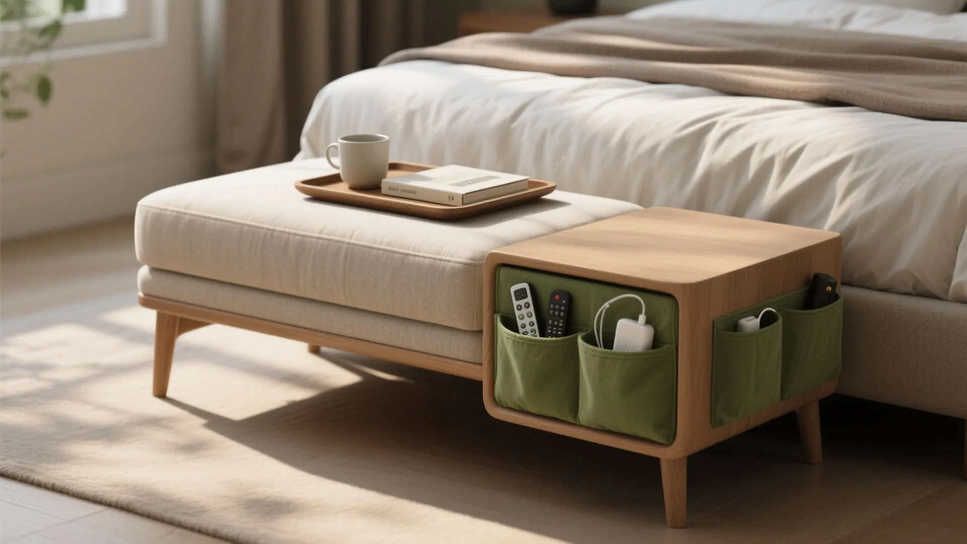 Multi-Use Ottoman or Bench with Caddy