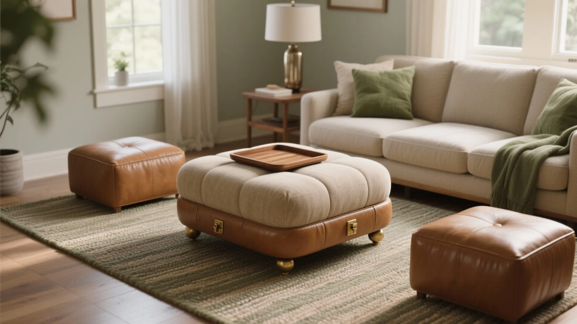 Upholstered Ottoman Tables for Soft Edges and Extra Seating