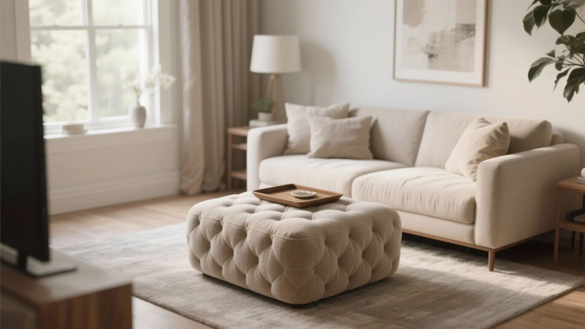 Ottoman as Coffee Table