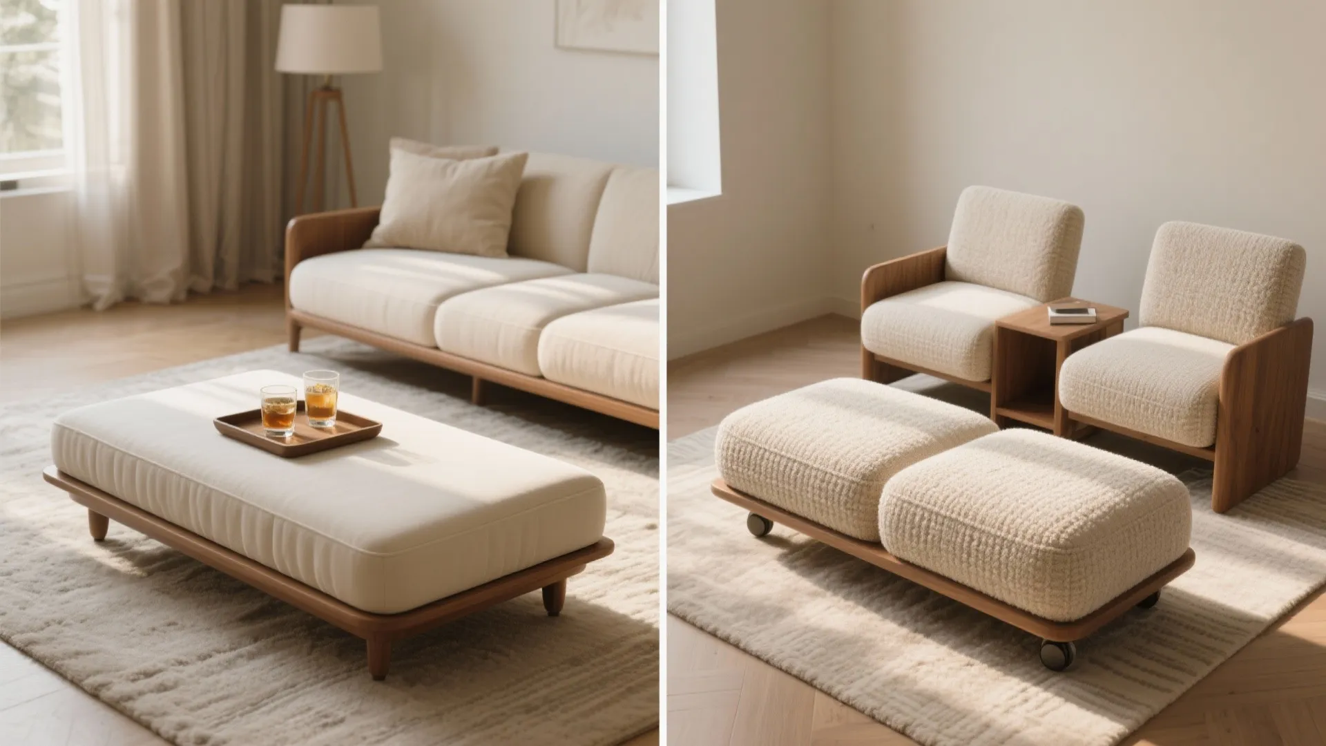 Convertible Ottoman Bench as Coffee Table
