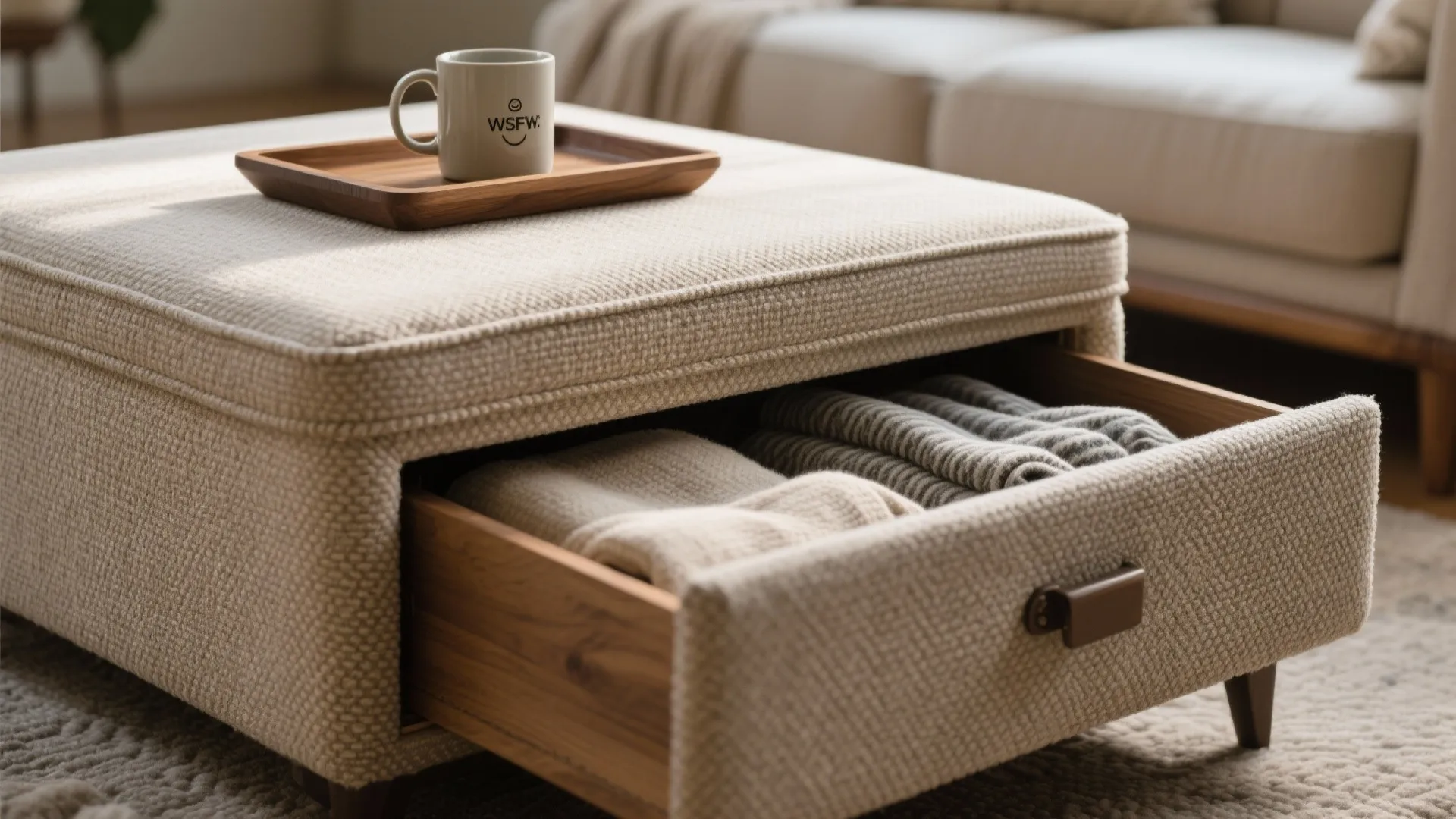 3. Ottoman coffee tables: soft, cozy and storage-ready