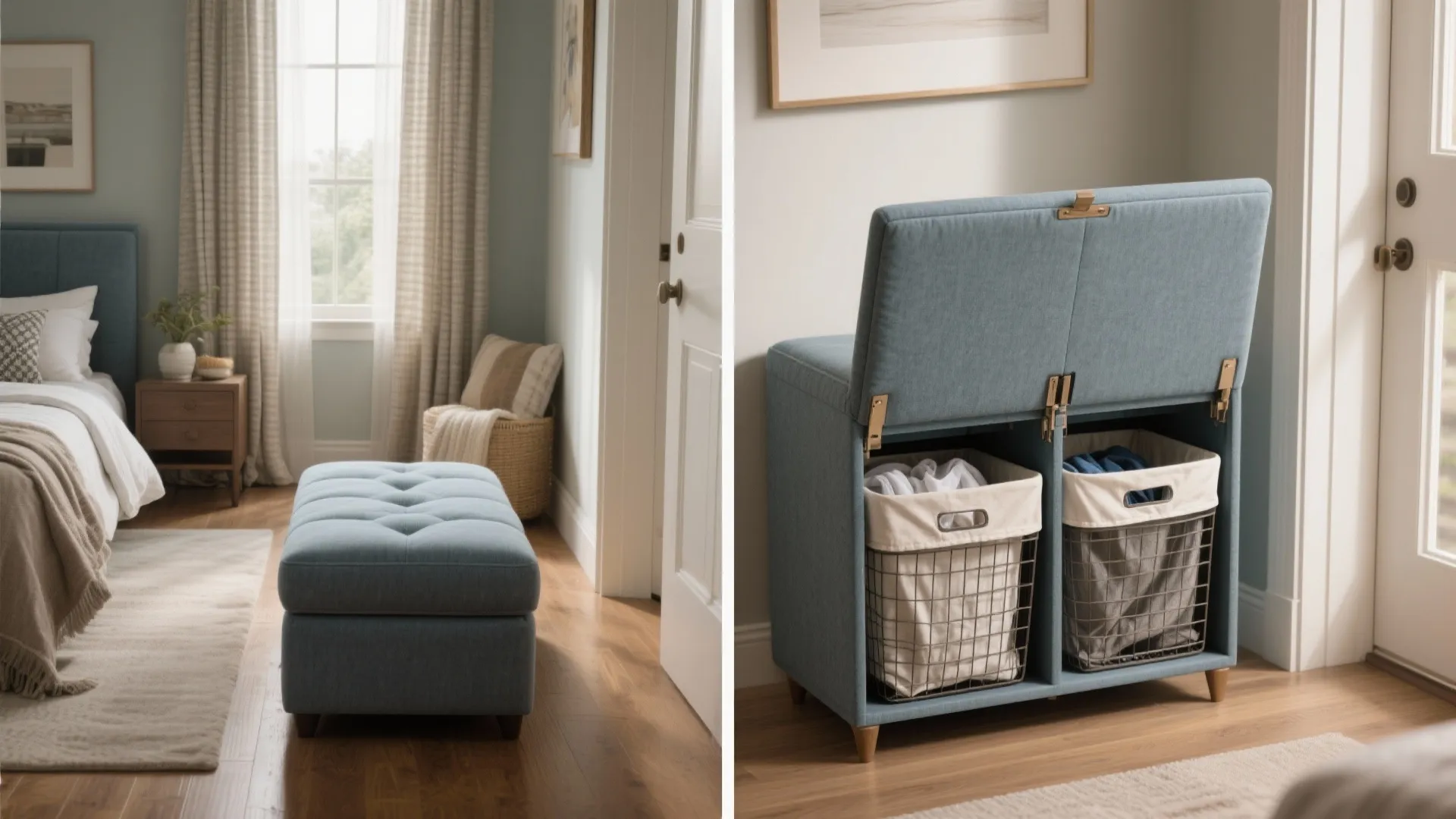 4. Multi-use ottoman hamper