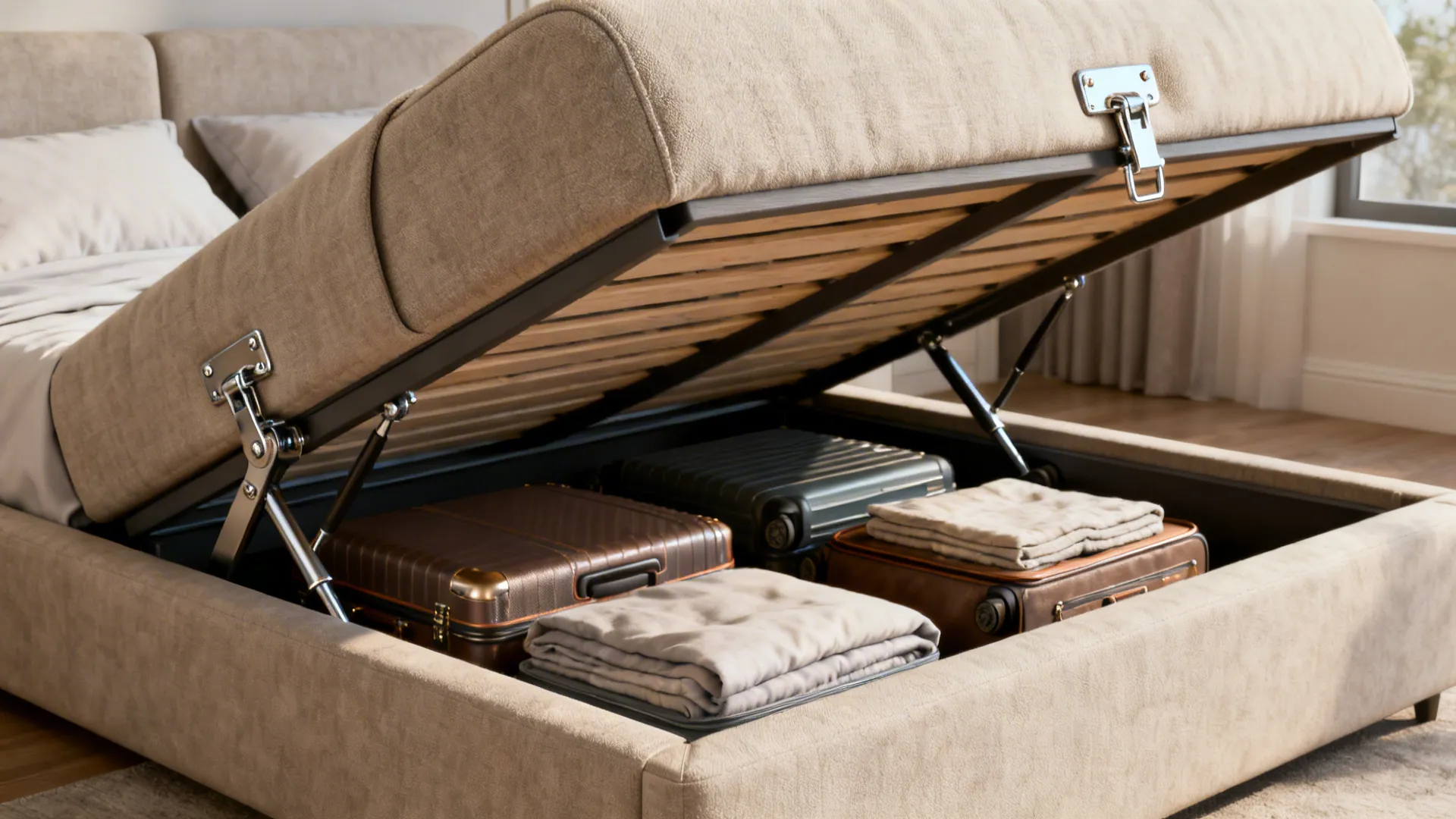 1. Ottoman lift-up bed