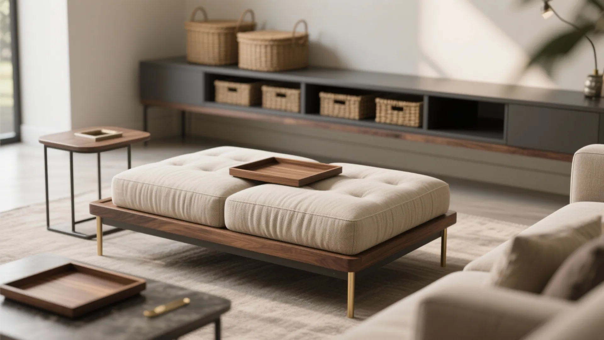 2) Double-duty furniture is your best friend