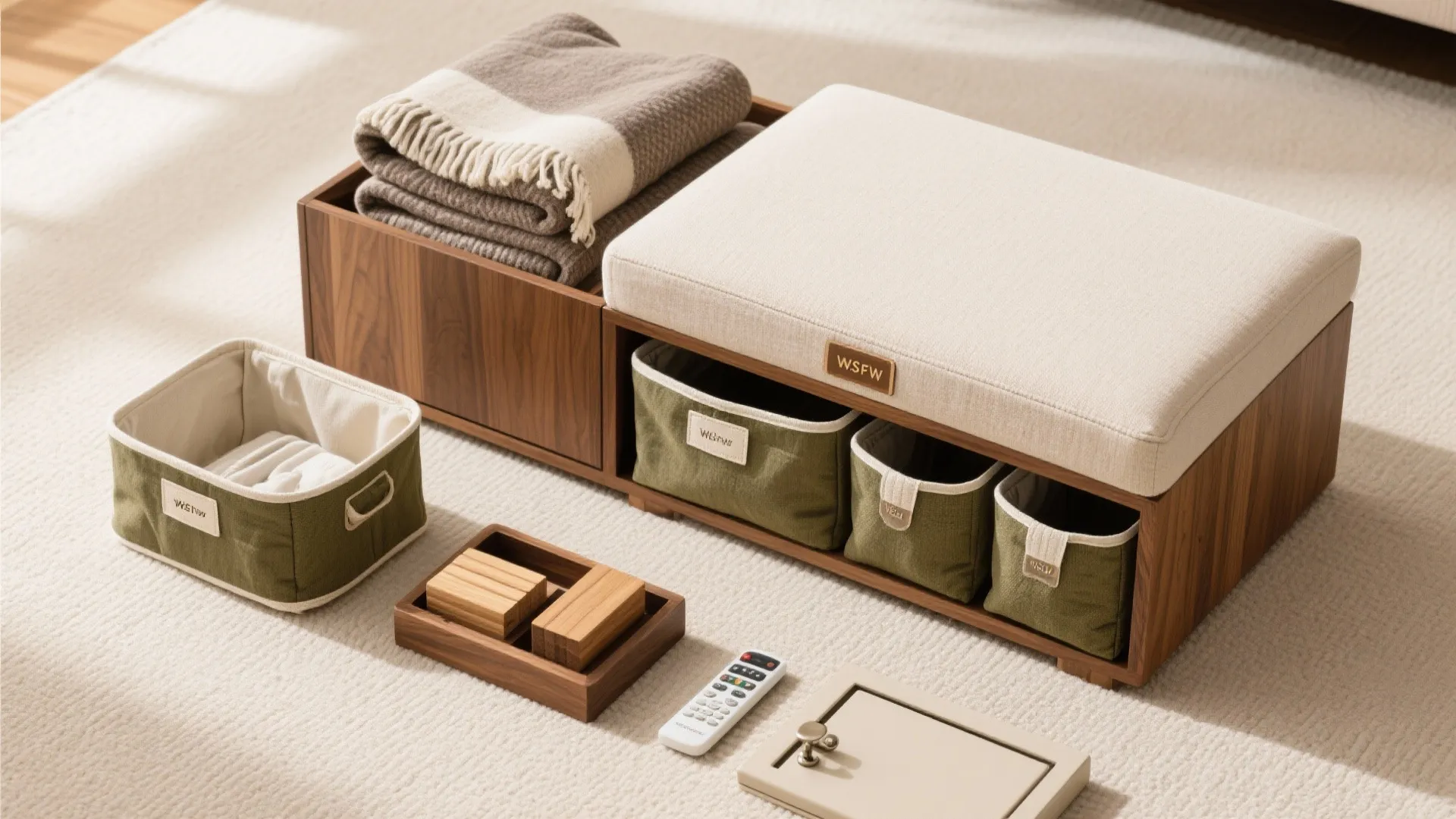 Storage ottoman to declutter fast