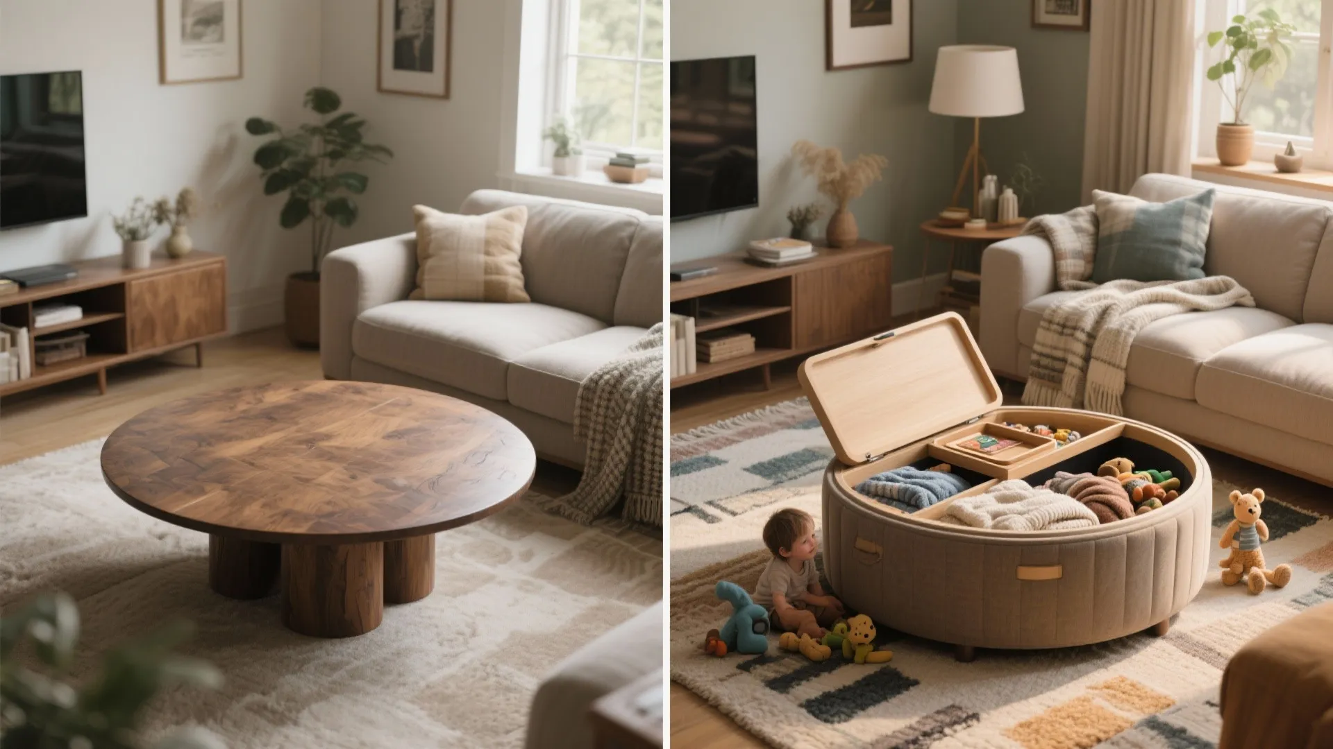 3. Make it multi-functional with storage or ottoman pairing