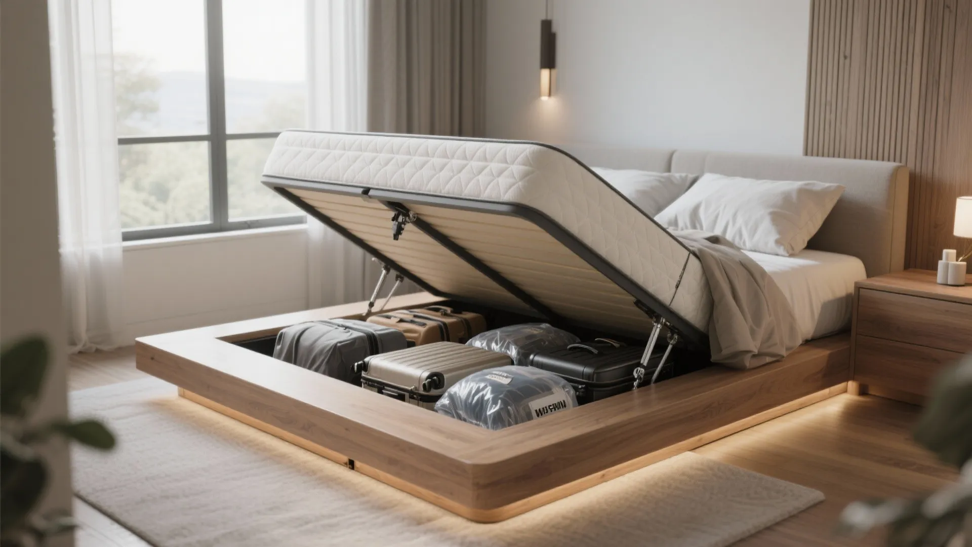 1. Lift-up mattress (ottoman) bed