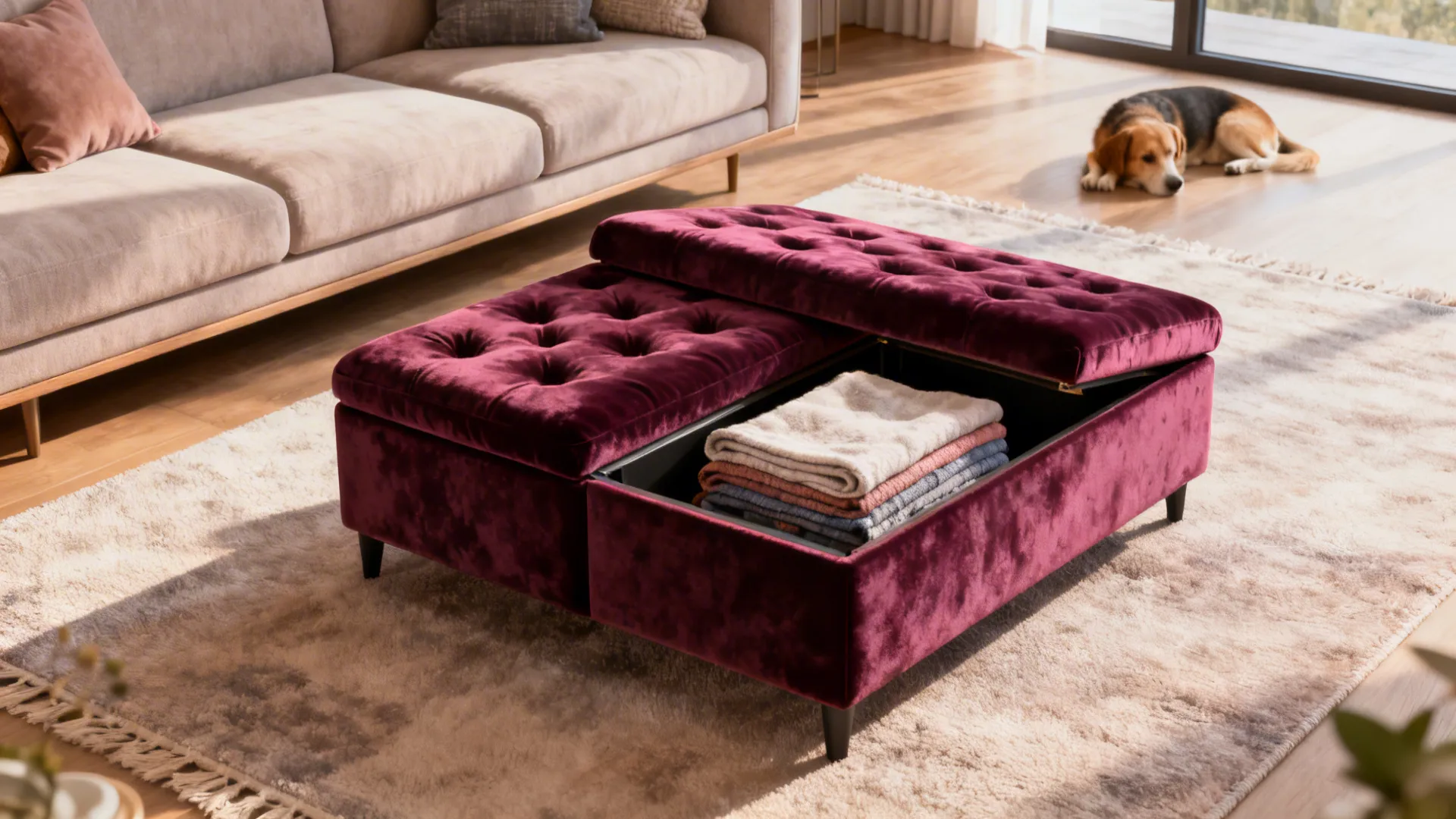 5. Multi-Storage Ottoman Coffee Table