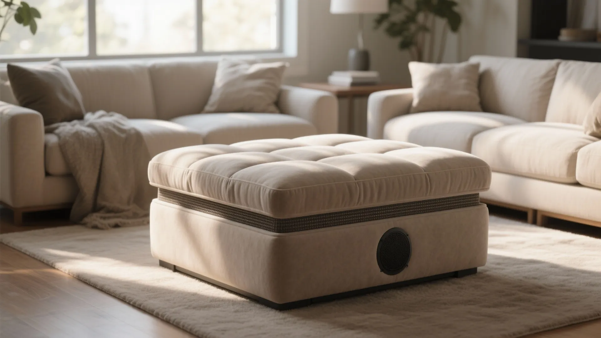 7. Tuck Inside a Storage Ottoman