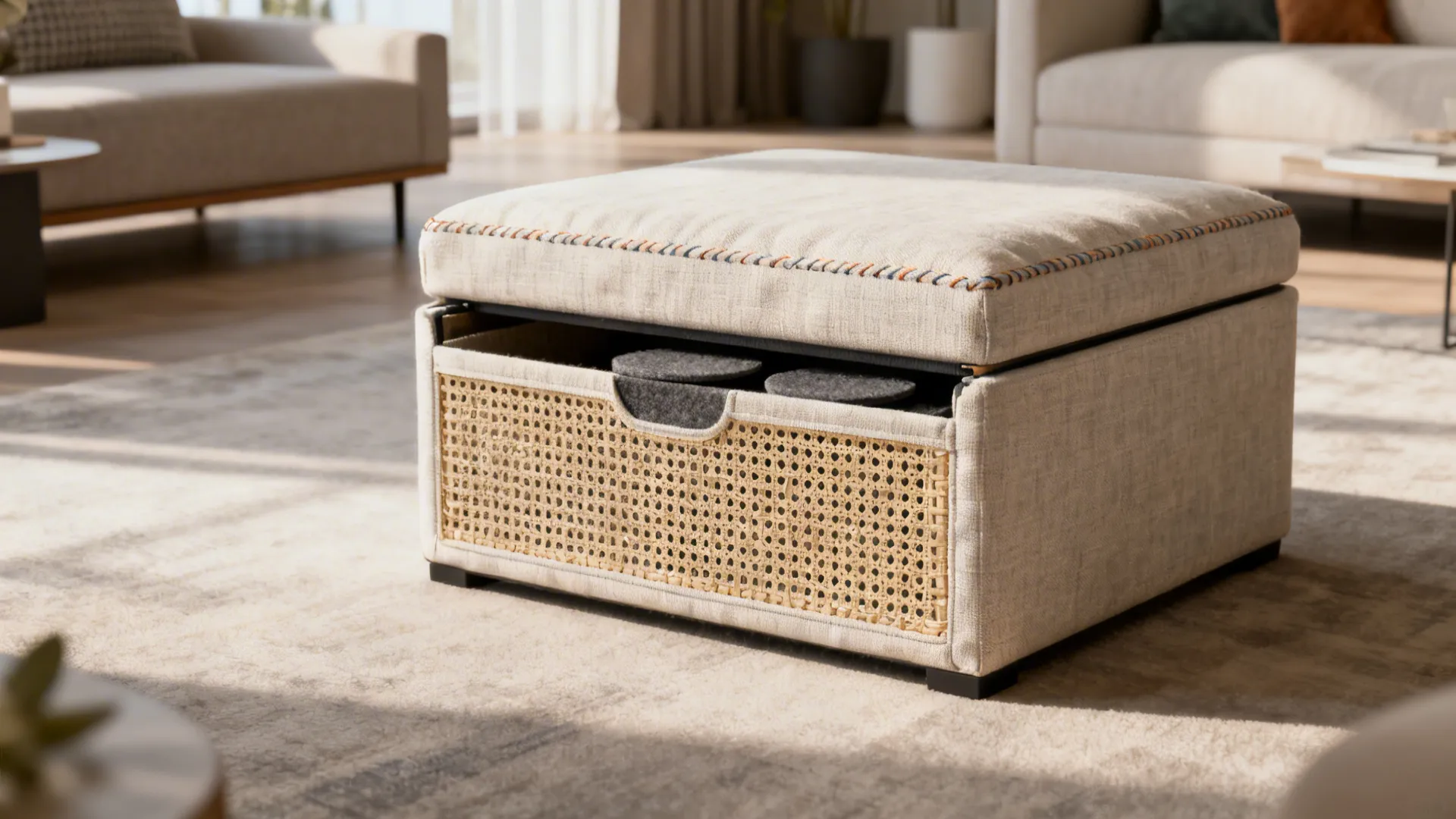 5. Acoustic Furniture — Ottoman or Speaker Cabinet