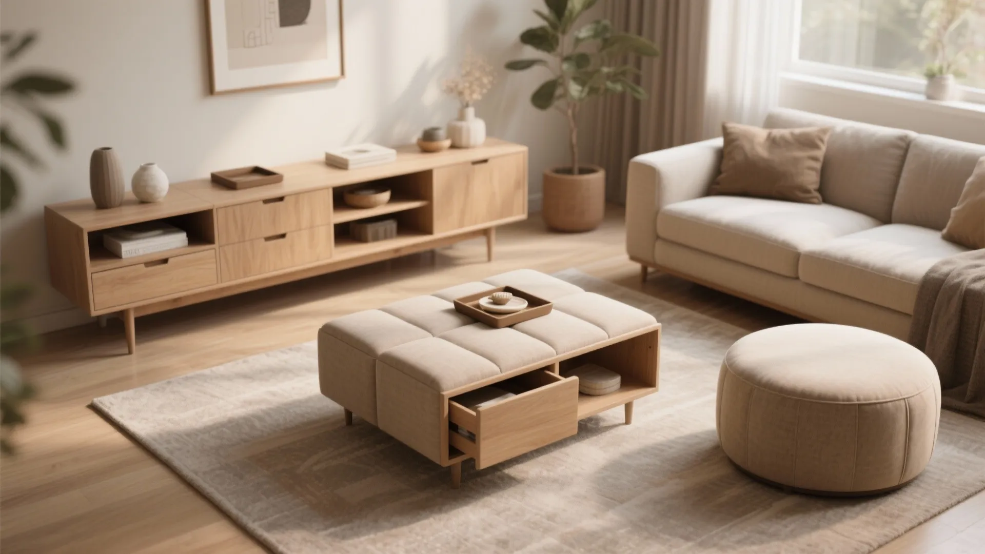 Summary: Small Living Room with Ottoman = Smart Design, Not Compromise