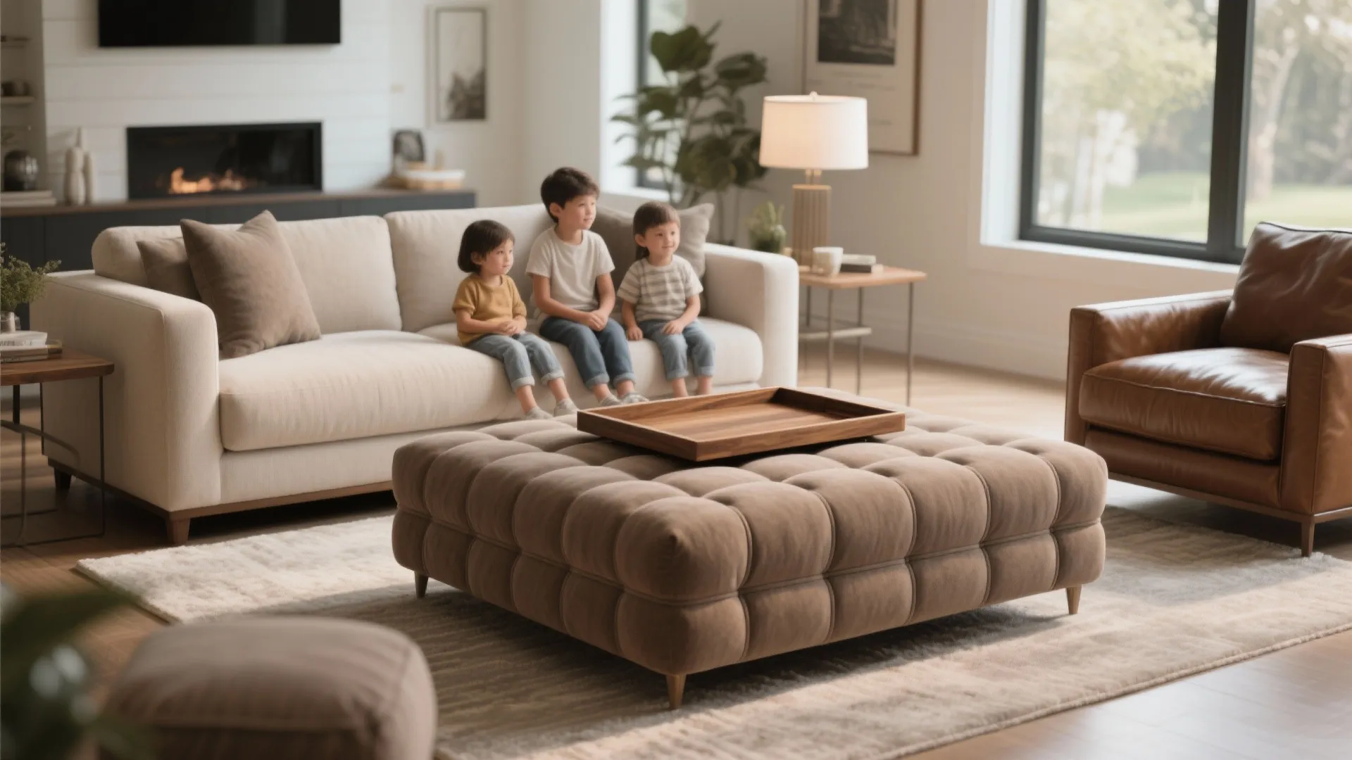 Ottoman + Tray Combos for Soft, Multifunctional Use