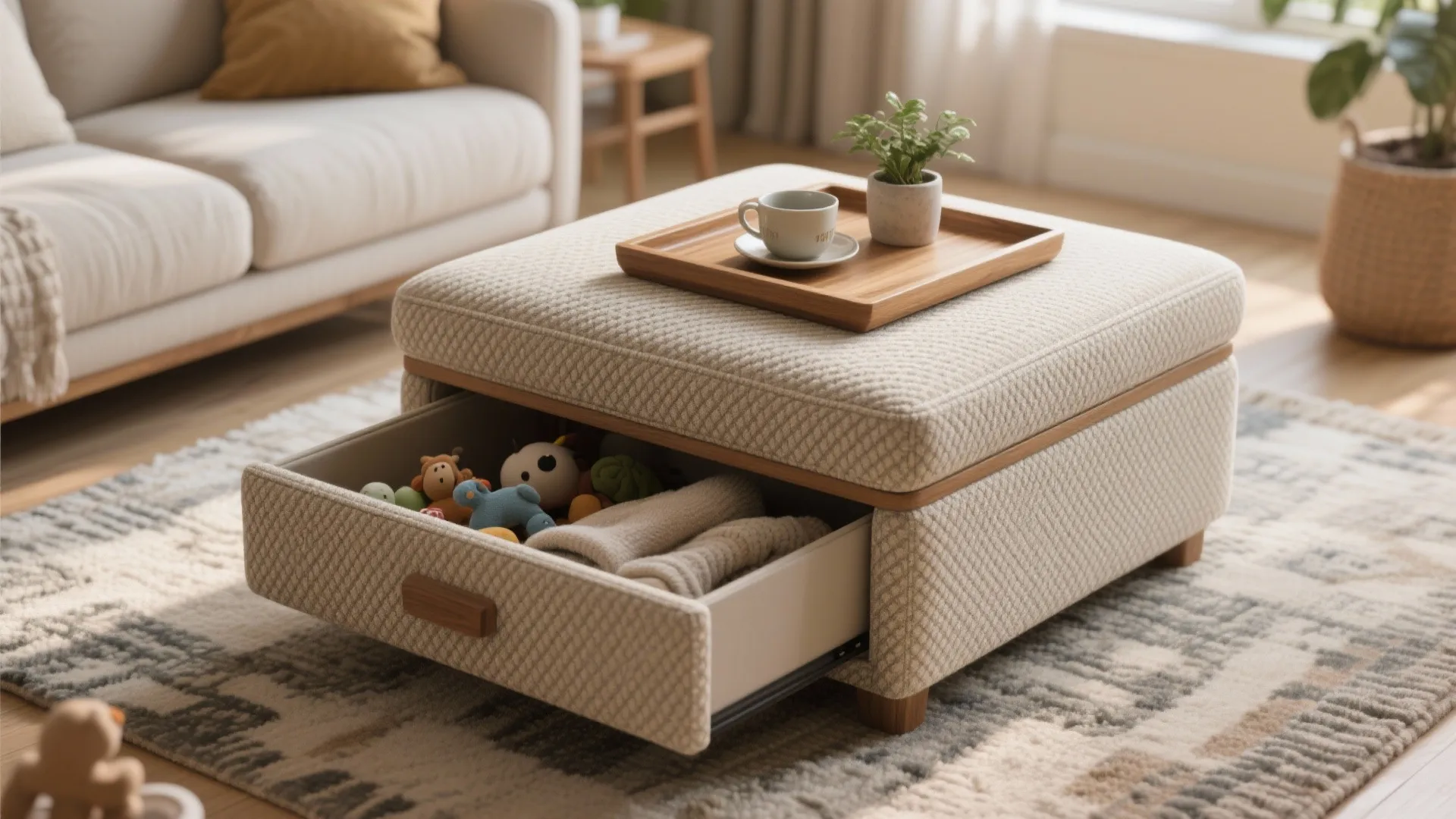 5. Multi-purpose ottoman + tray