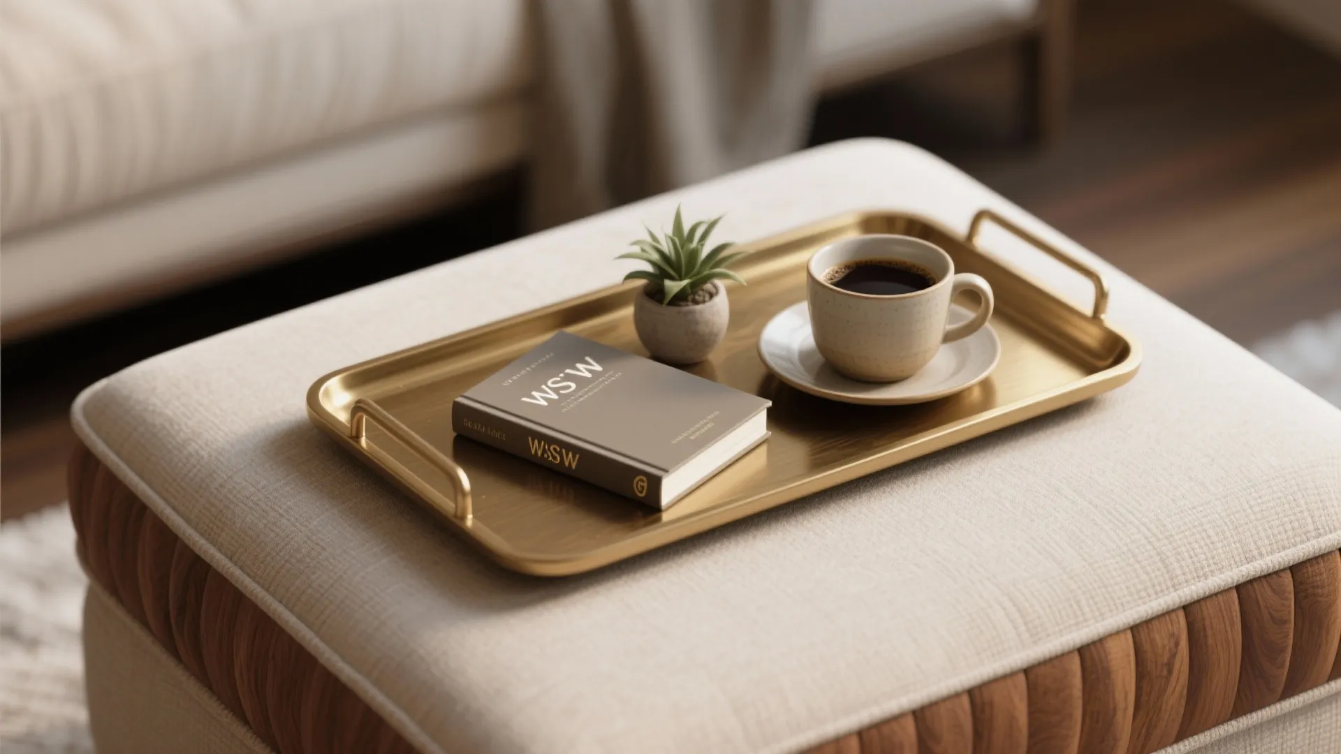 4. Ottoman with Tray Top for Stability