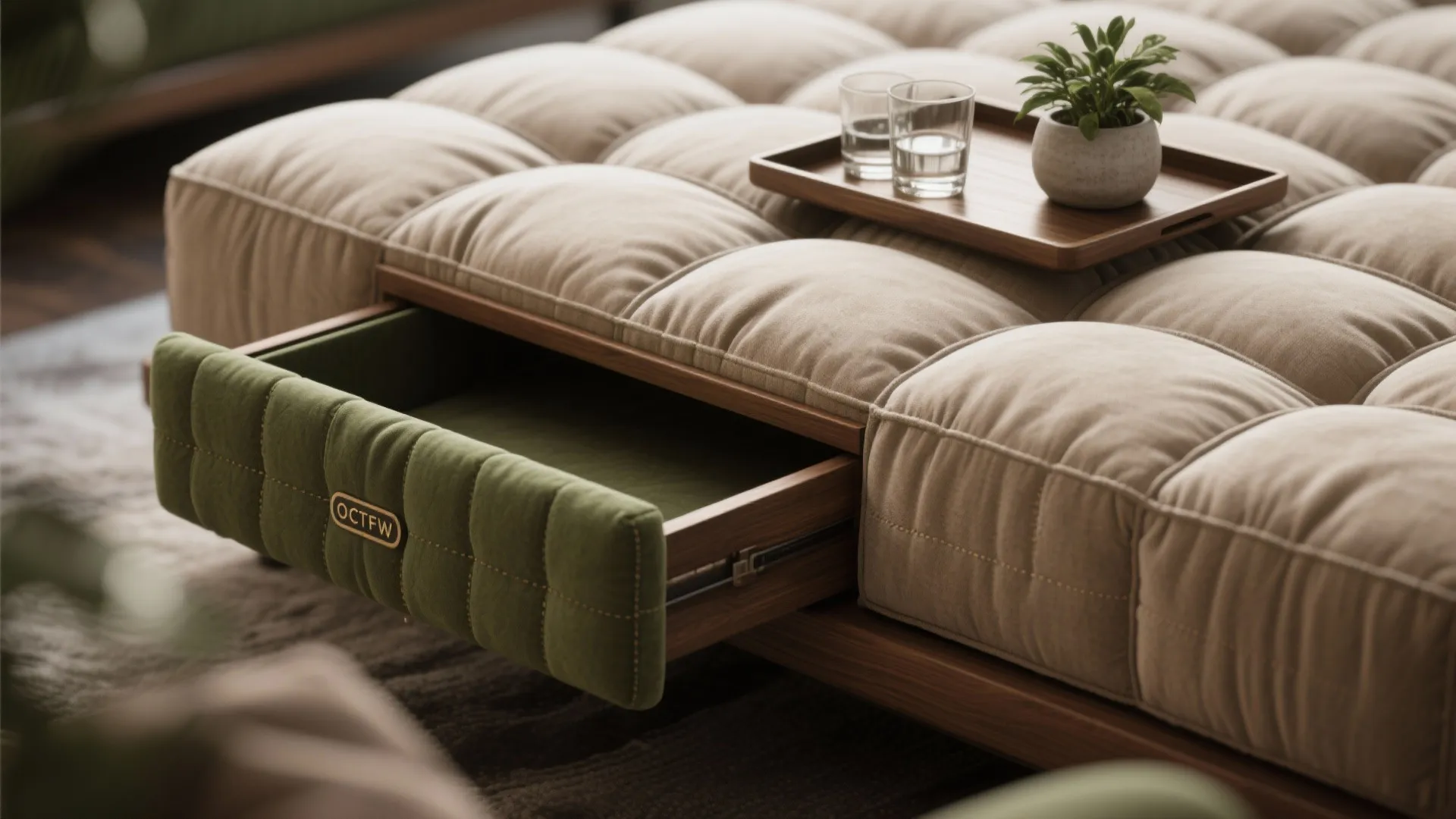 Idea 4: Ottoman with a tray and storage