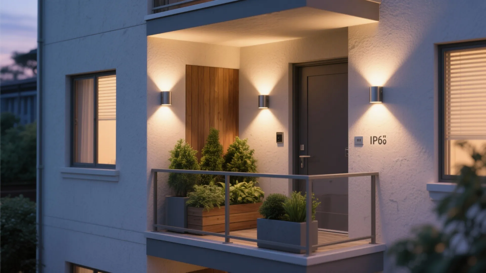 5) Outdoor entry and balcony layering