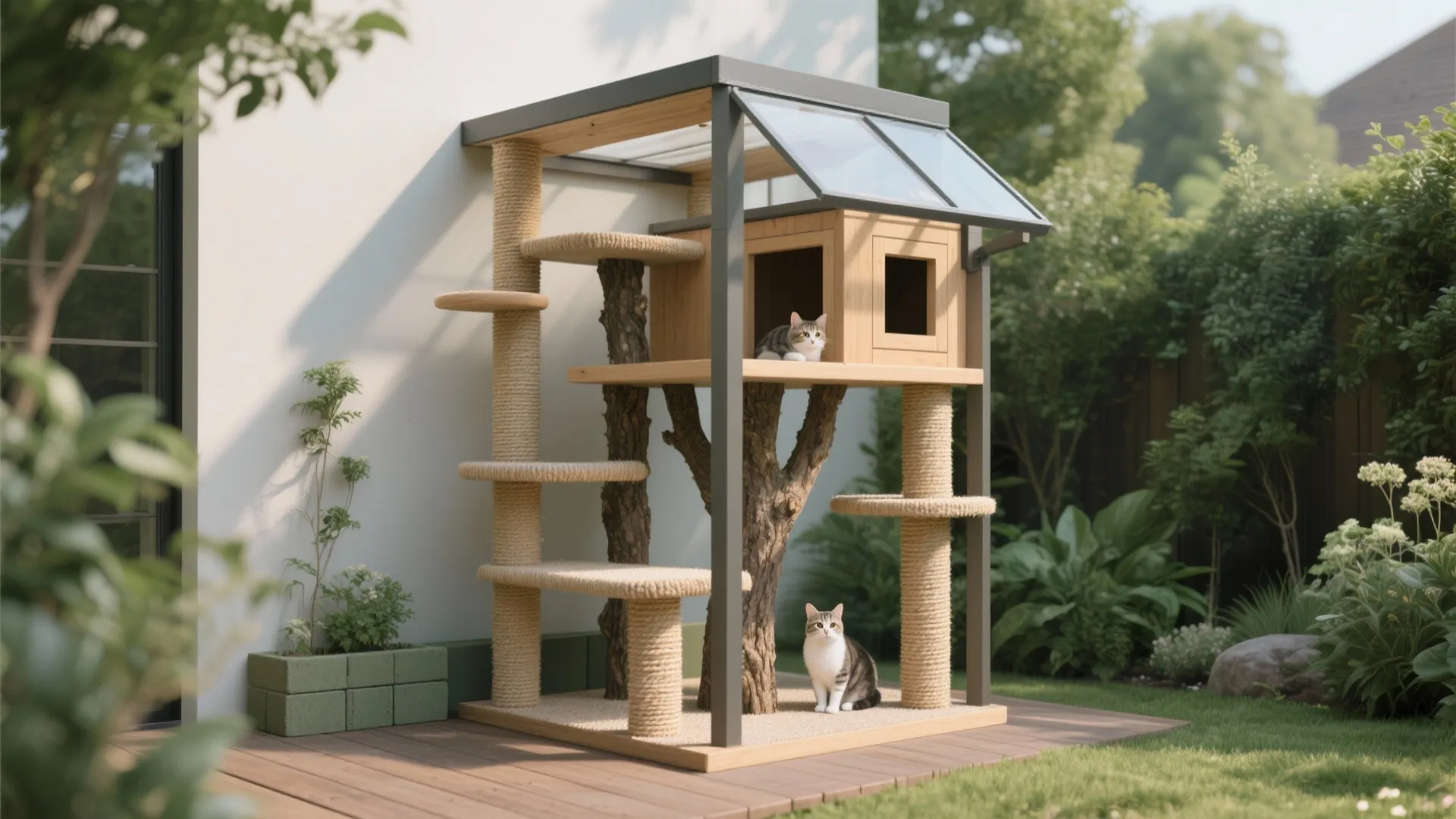 DIY Outdoor Cat Tree House: Creative Ideas for Feline Fun: 1 Minute to Build a Cozy Outdoor Retreat for Your Cat