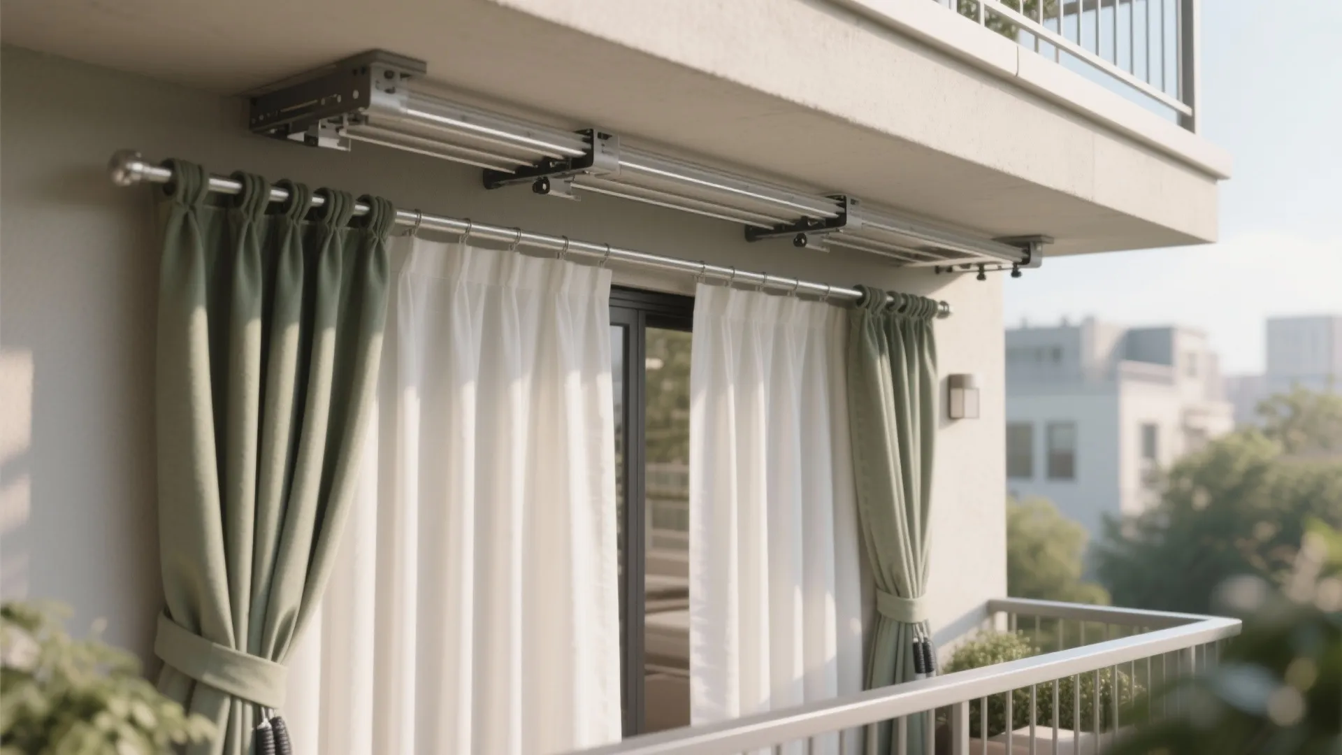 Weatherproof Curtains on a Discreet Track