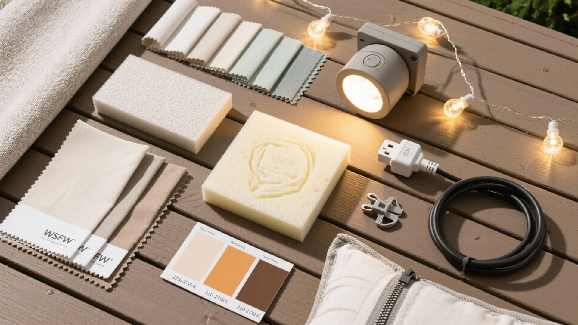 4) All-weather fabrics, lighting, and comfort tuning