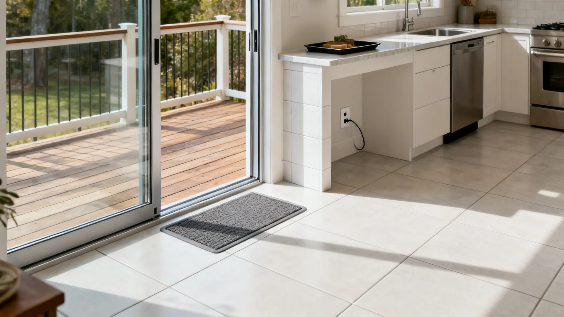 Outdoor flow: sliding doors, durable floors, and a prep zone