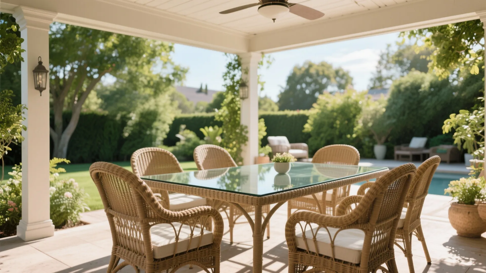Outdoor Glass Dining Table