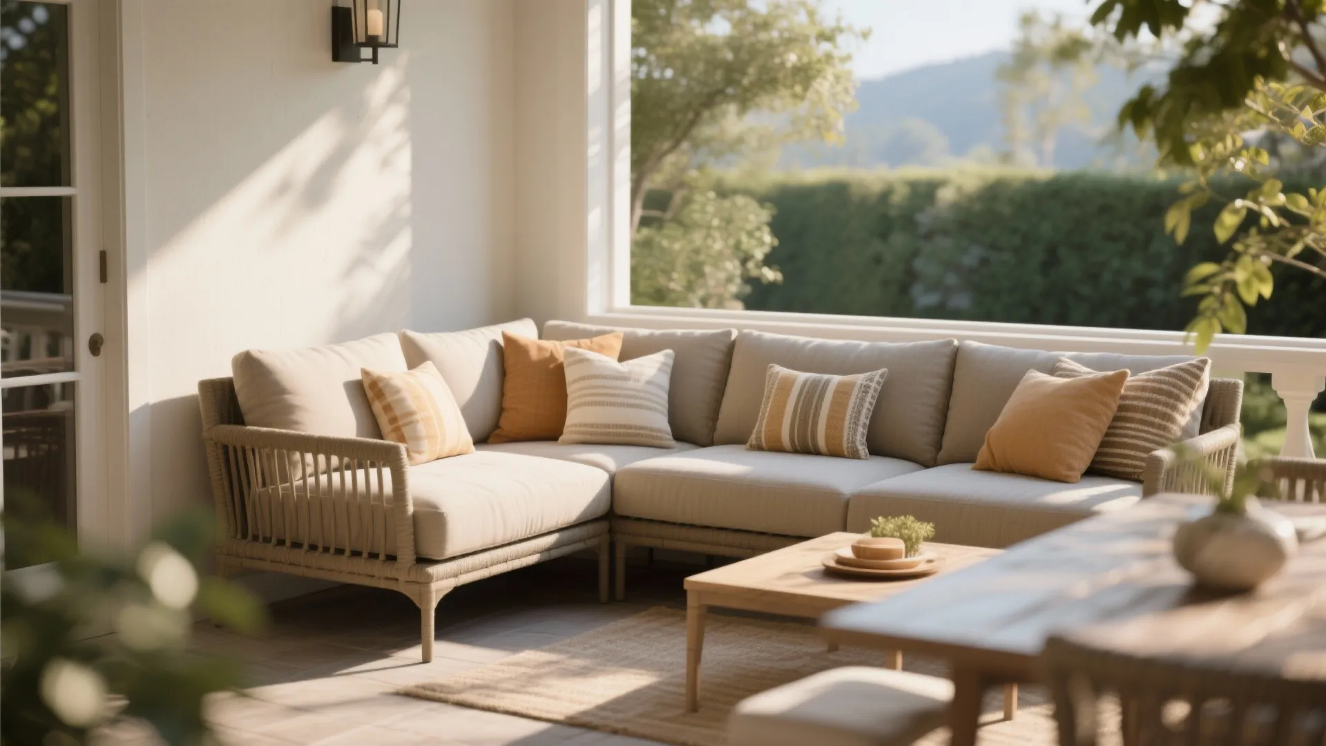 10. Outdoor-Inspired Sofa for Indoor Dining Nooks