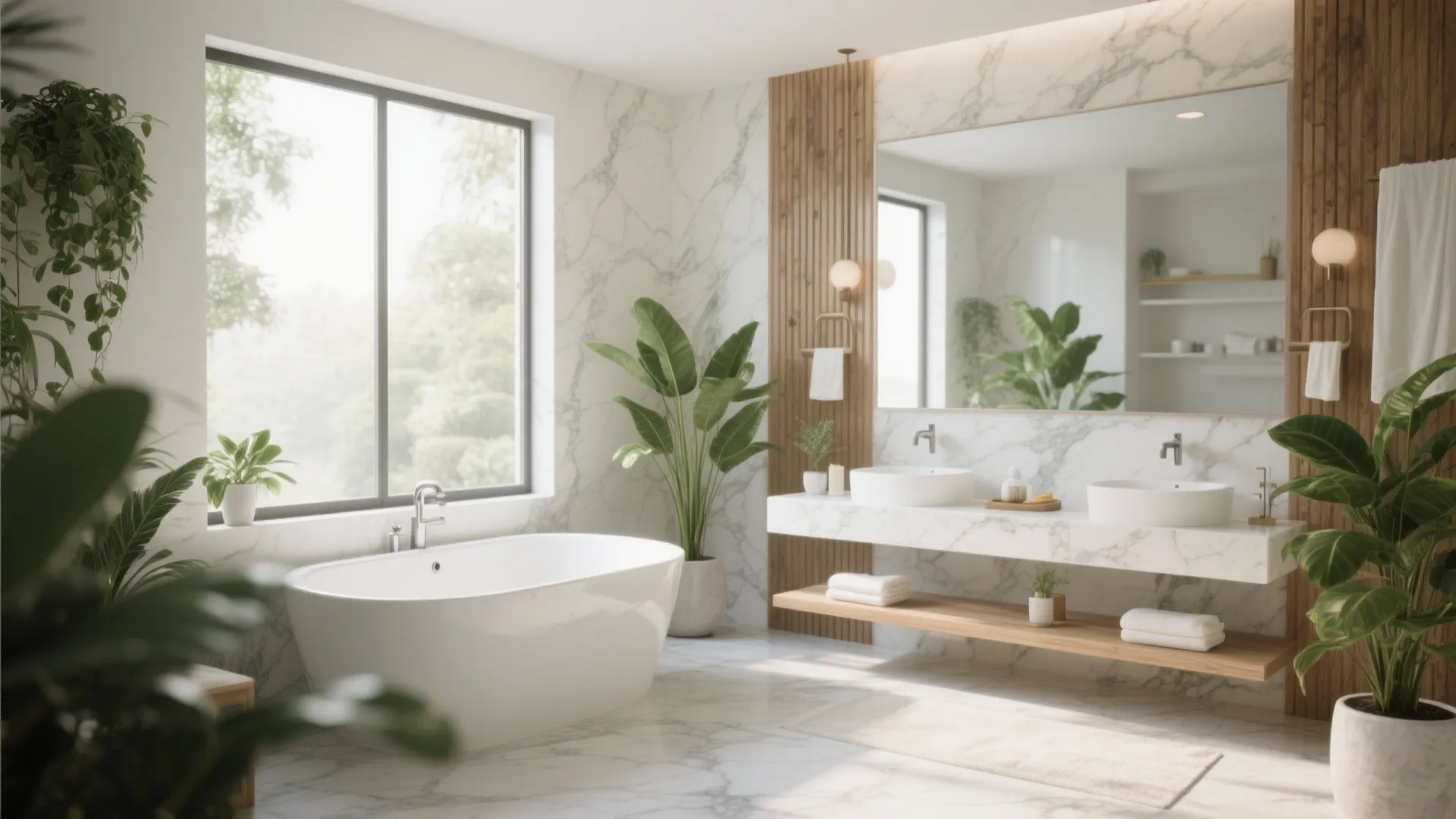 10. Outdoor-Inspired Marble Zones