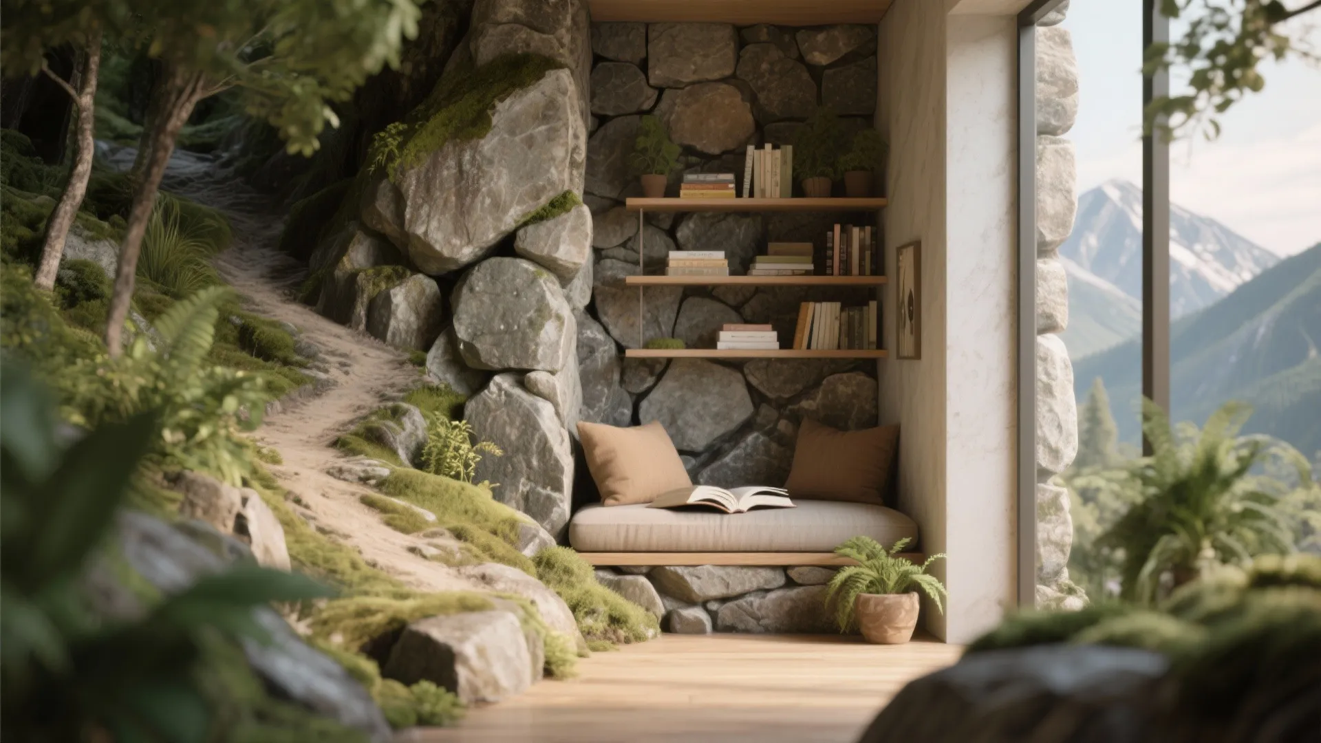 Outdoor-Inspired Interior Wall