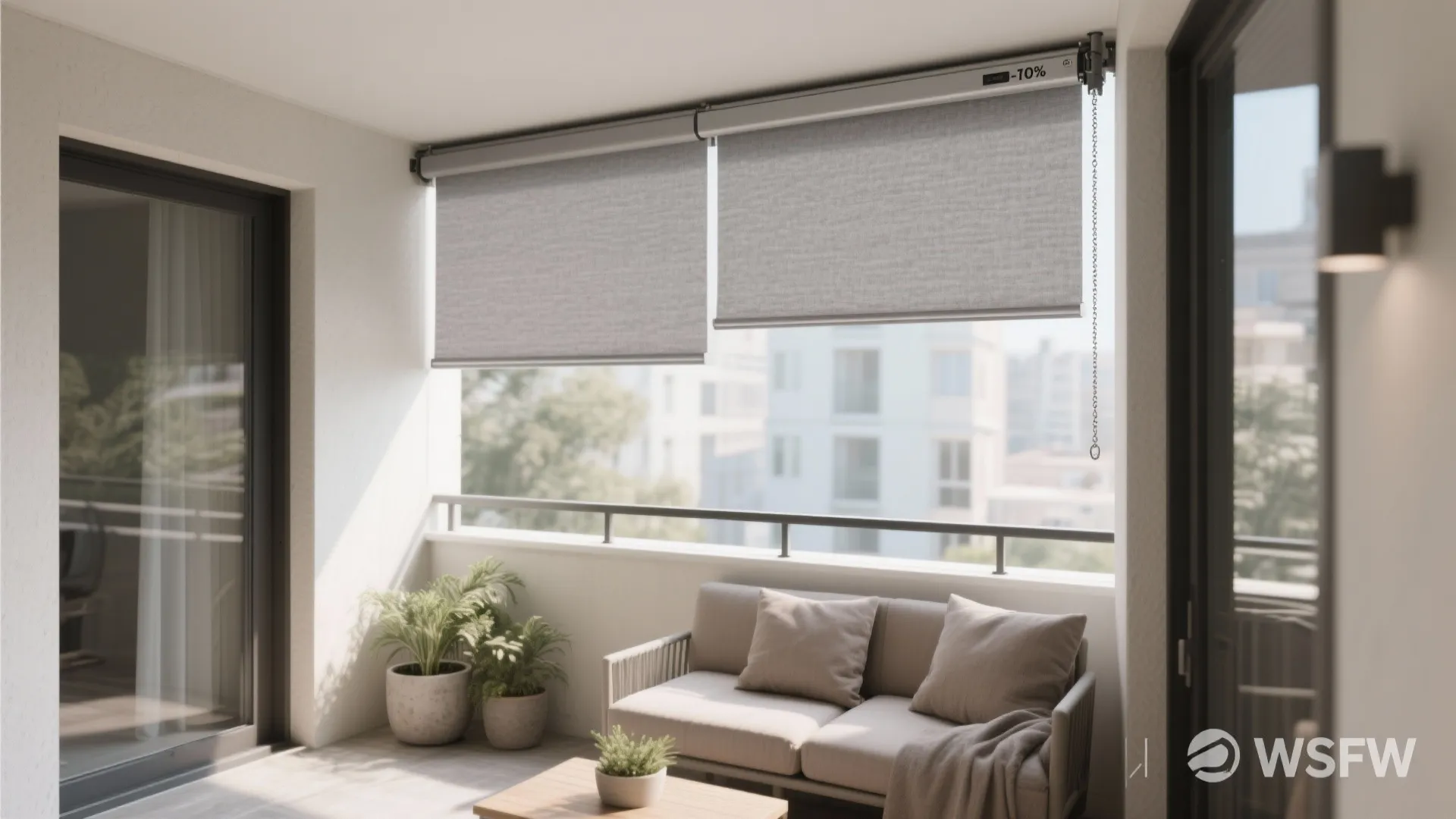 Outdoor roller shades that double as privacy screens