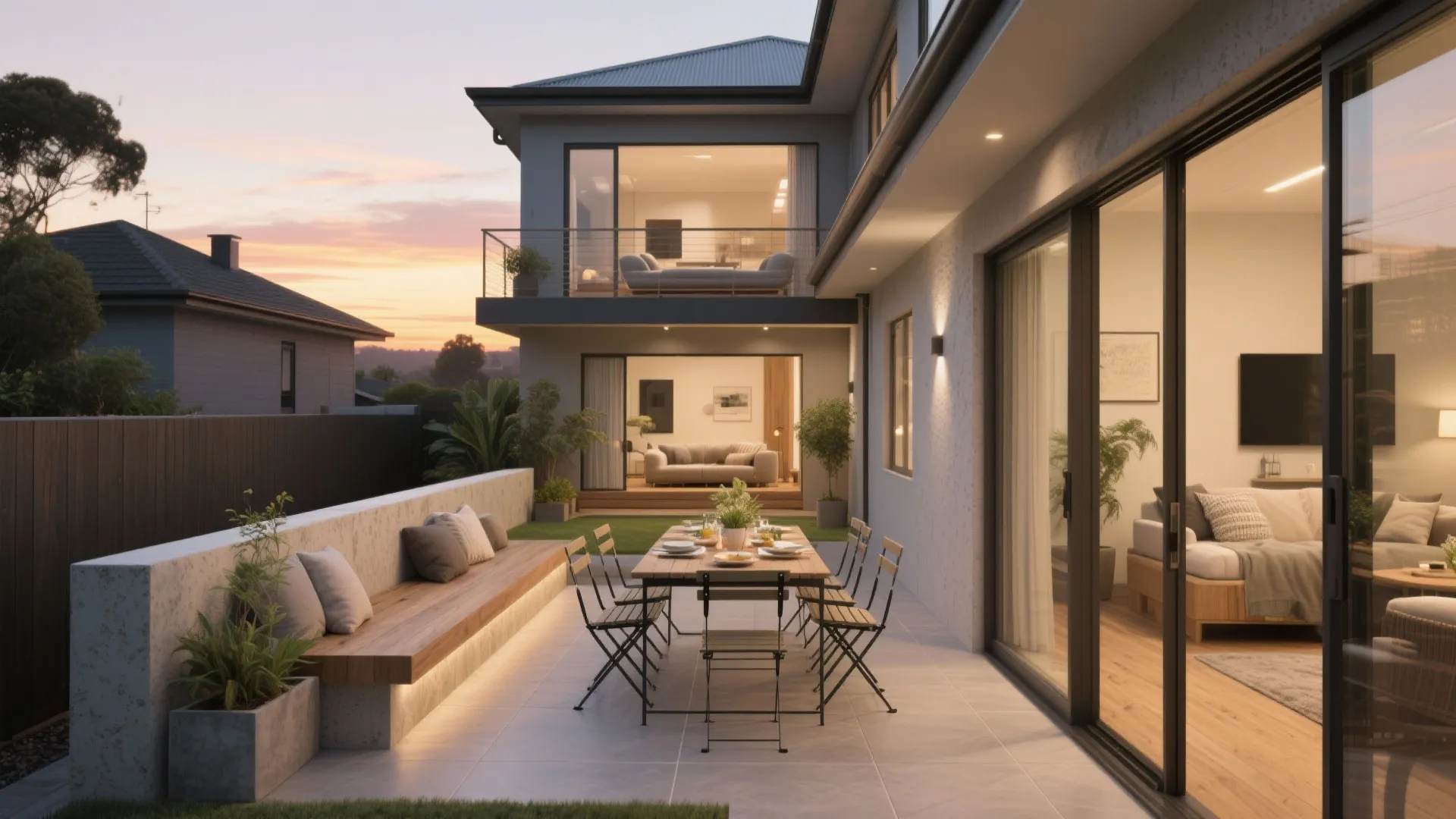 Outdoor-Room Balcony Off the Living Space