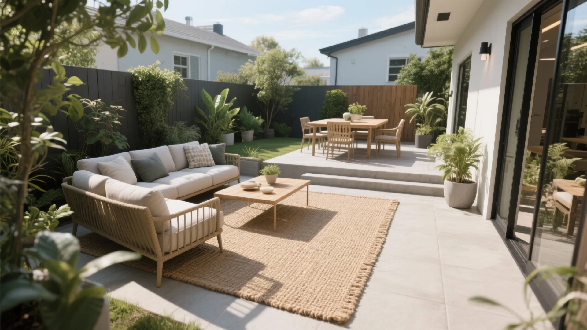 5. Outdoor Rug to Define Space