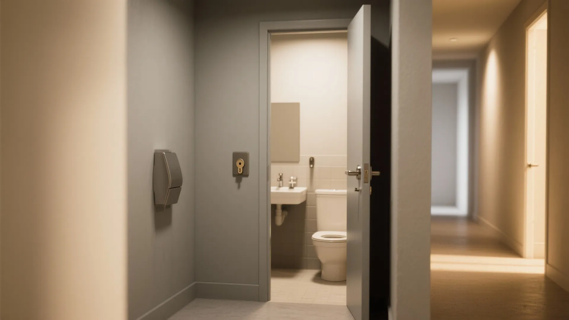 3. Use outward-swinging doors for very small interiors