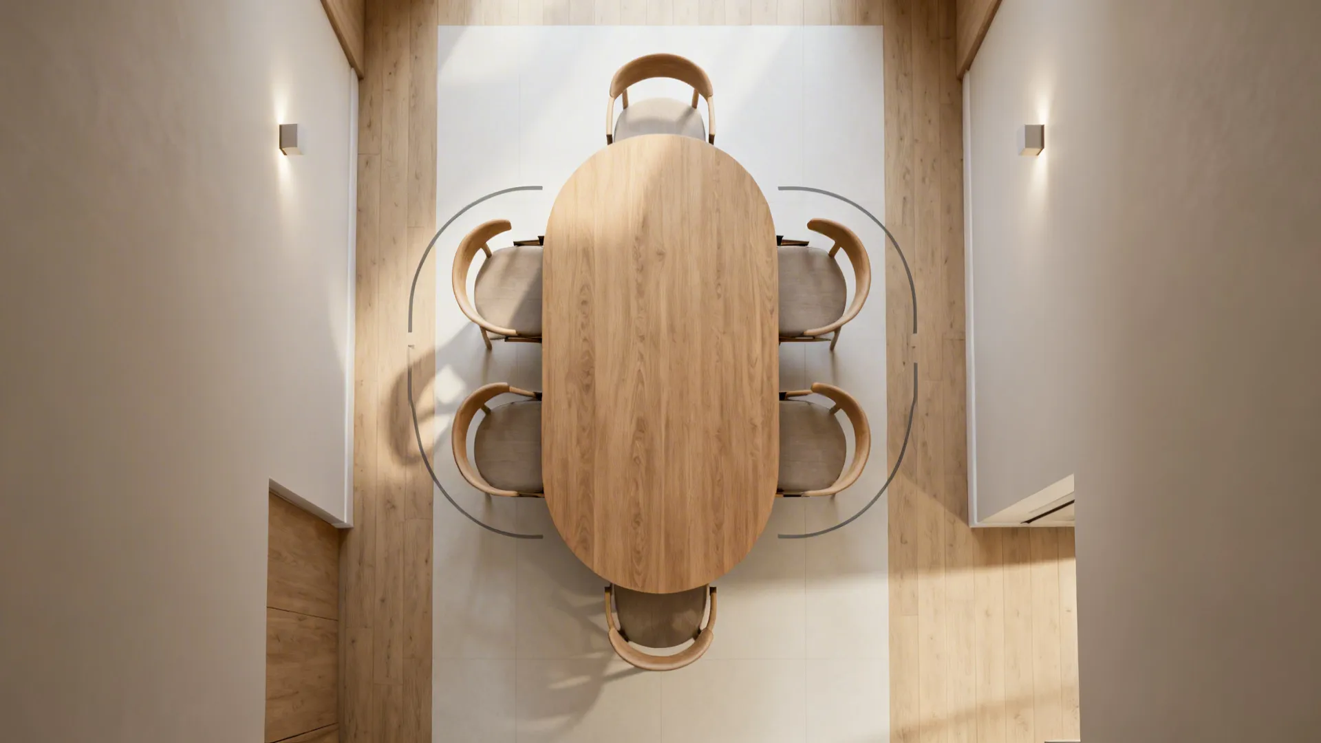 2) Rounded Corners and Curved Chair Backs