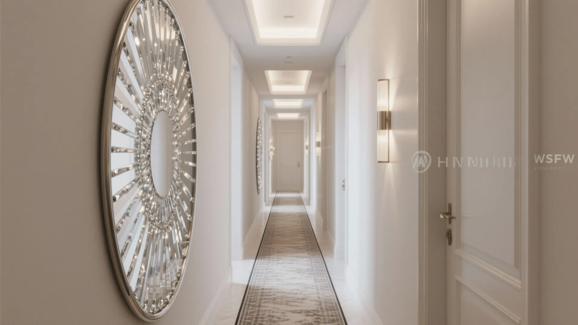 Layered Crystal Oval to Stretch a Narrow Hall