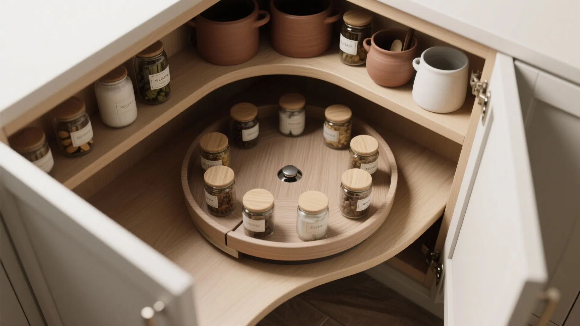 2. Modified Lazy Susan (Oval or Kidney-Shaped)