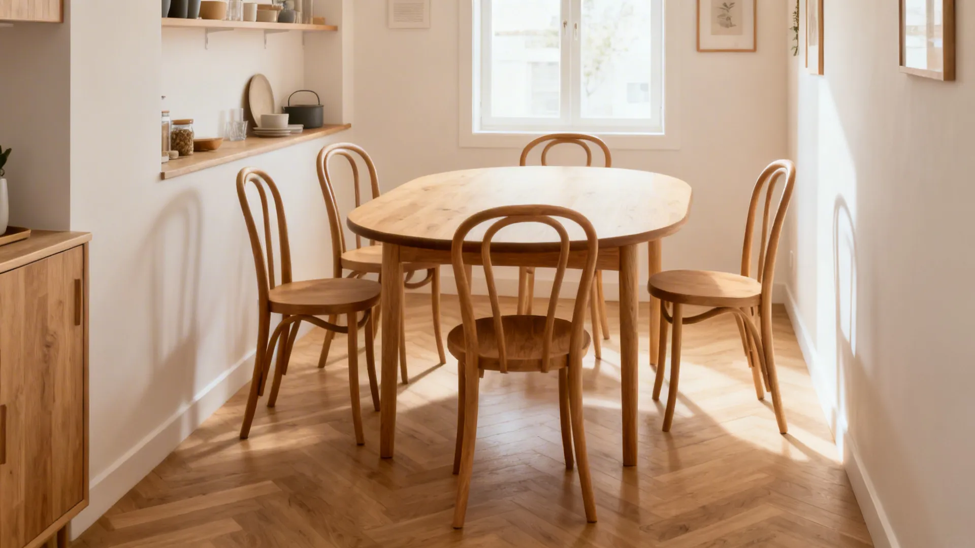 2) Rounded Corners and Curved Chair Backs