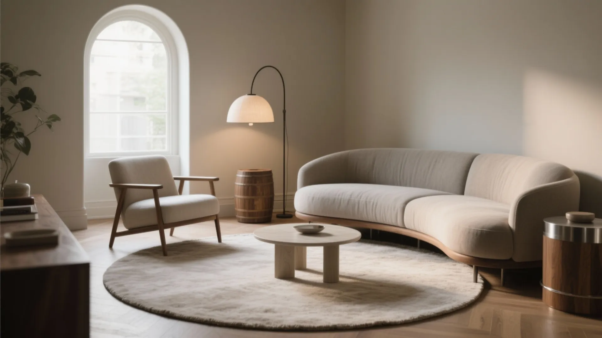 4) Round or Oval Rugs to Soften Edges and Improve Flow