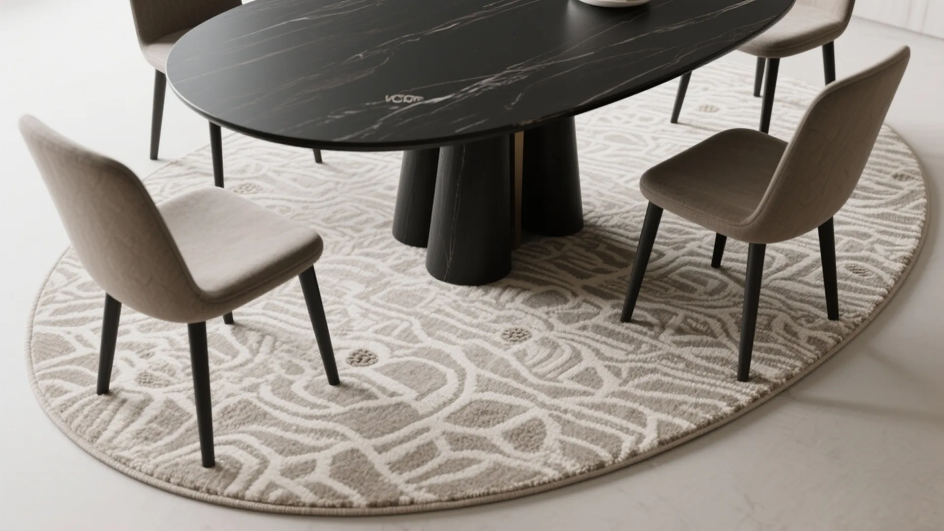 3. Anchor with a rug that echoes the shape