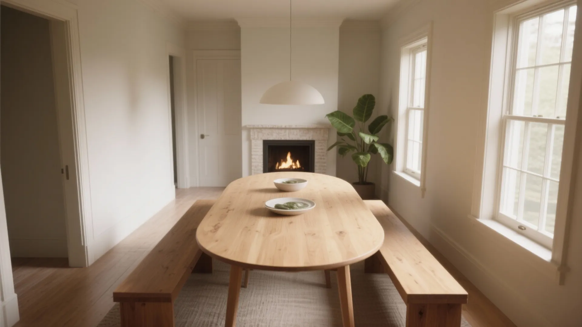 2. Choose a round or oval table to improve flow