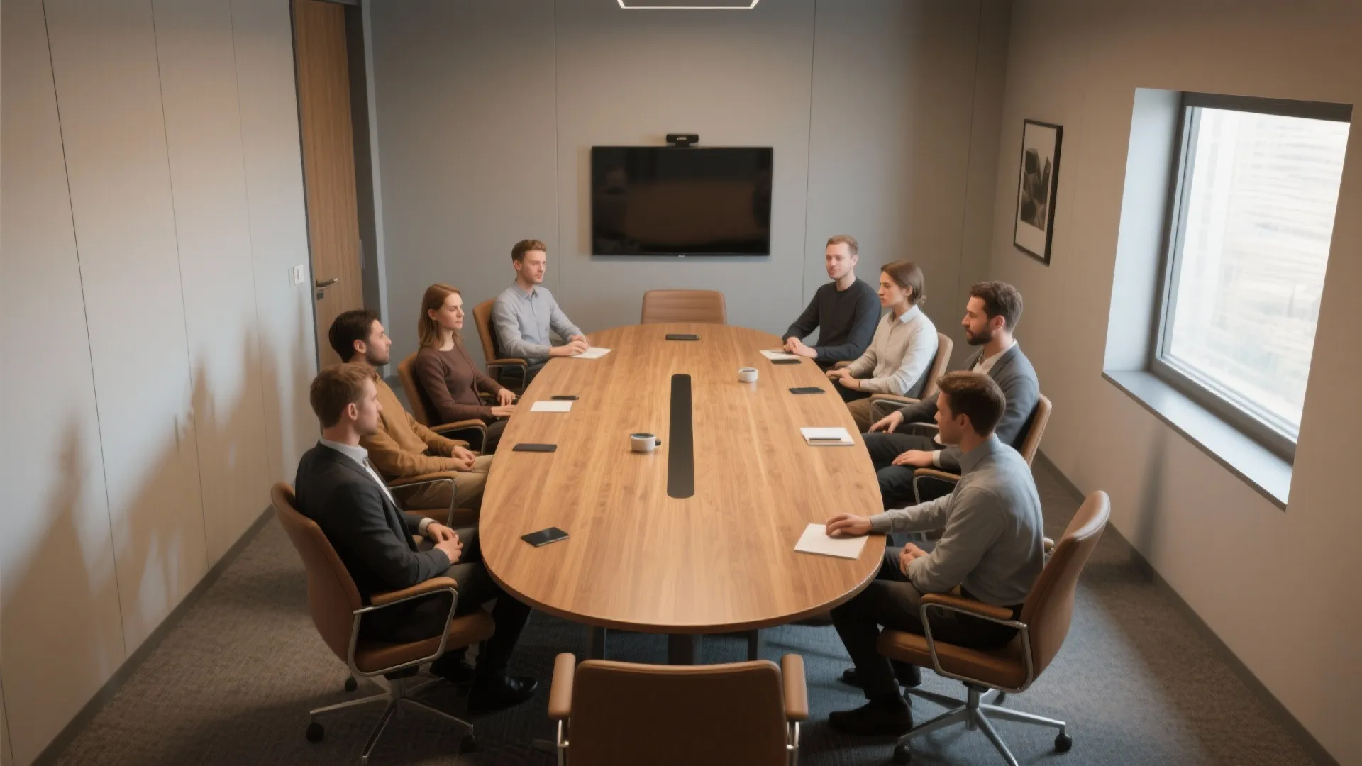 2. Oval or Boat-Shaped Tables for Better Flow