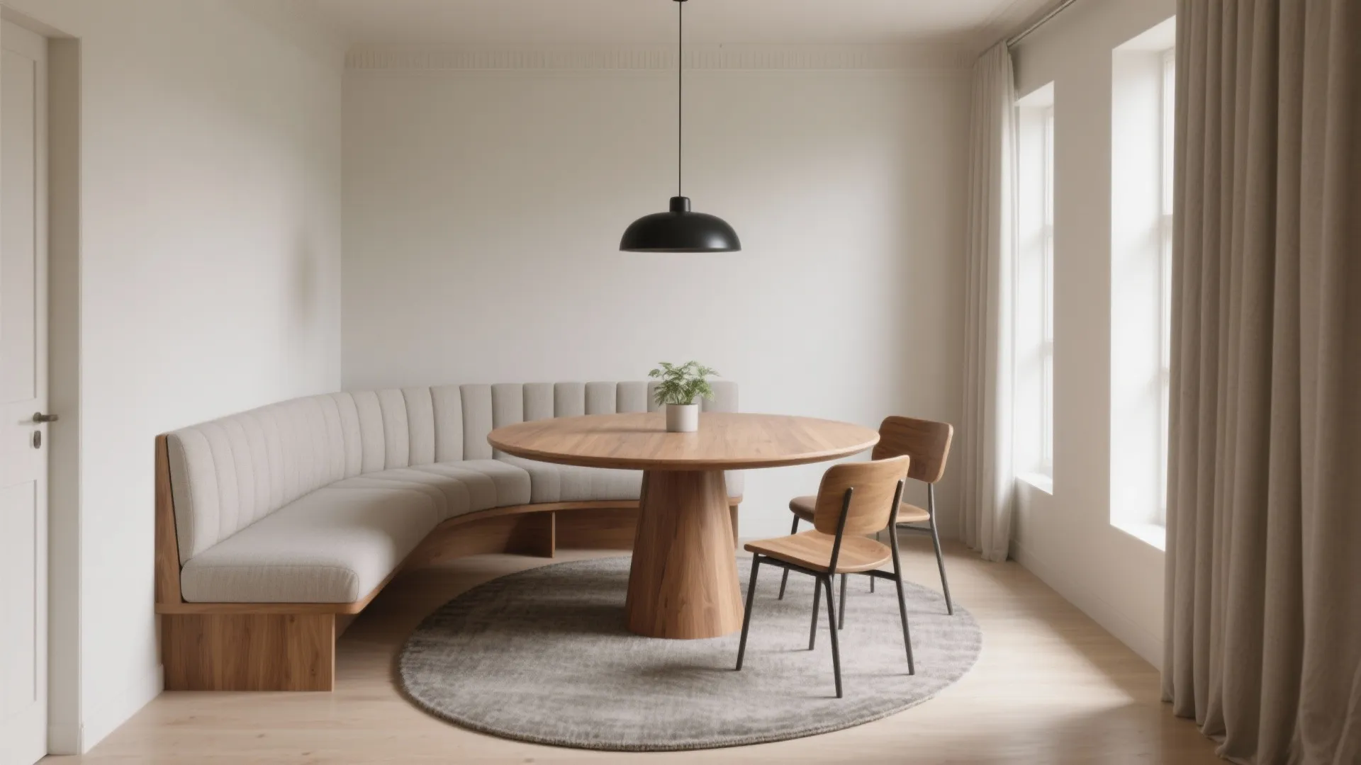 Round or Oval Table to Smooth Flow in Tight Rooms