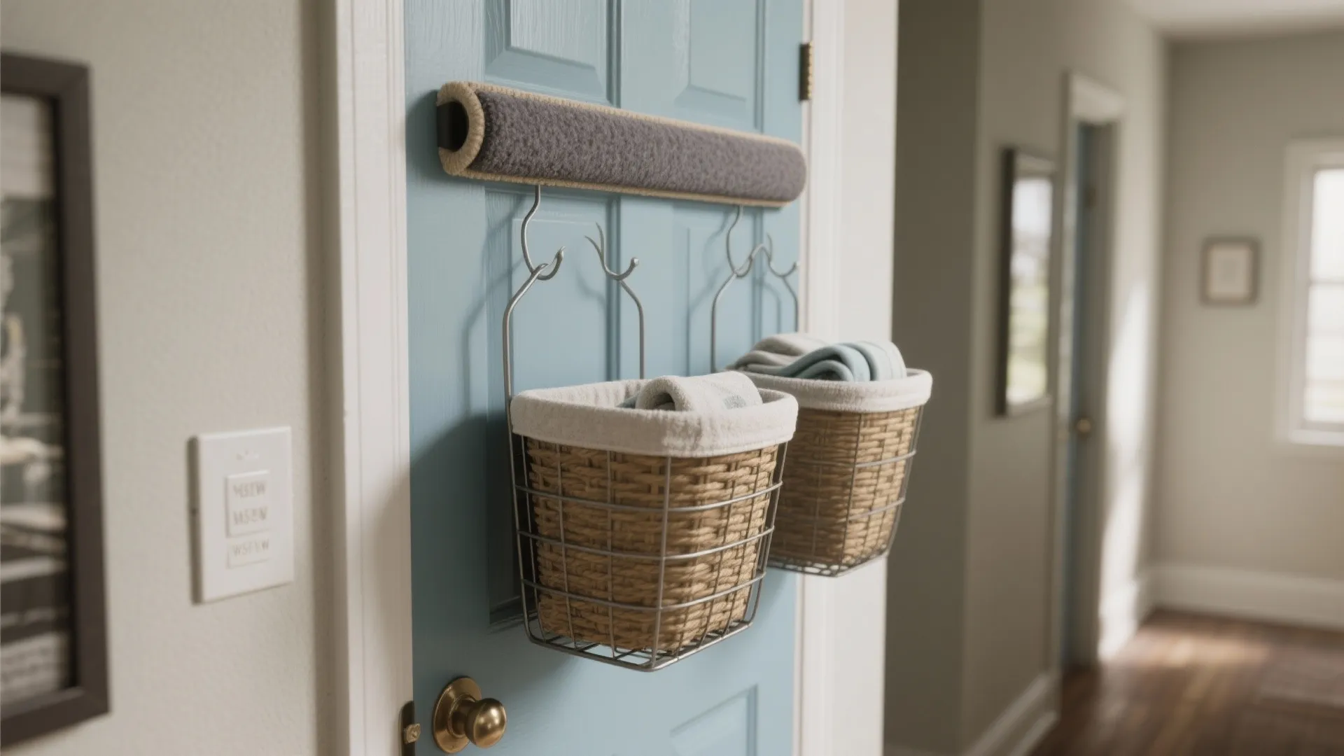 2. Over-Door Hanging Laundry Basket