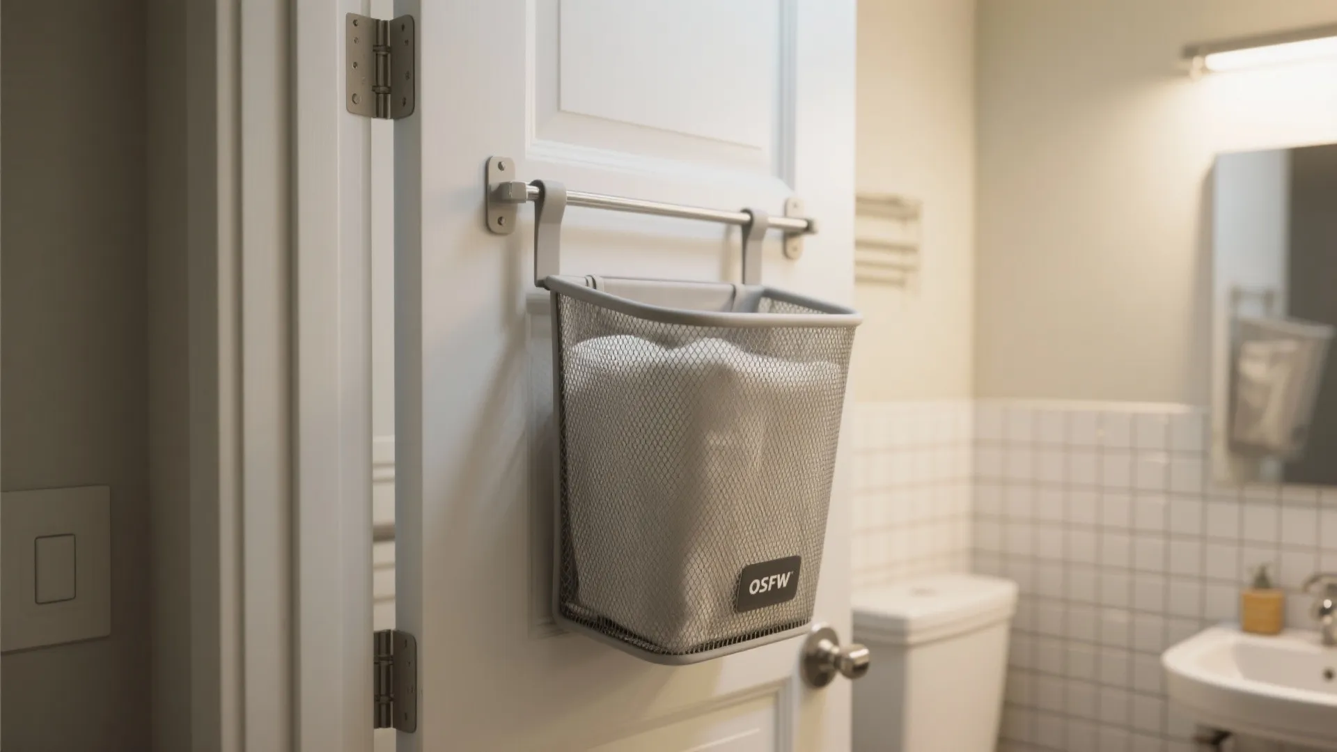 4. Over-the-Door Mesh Hamper for Tight Bathrooms