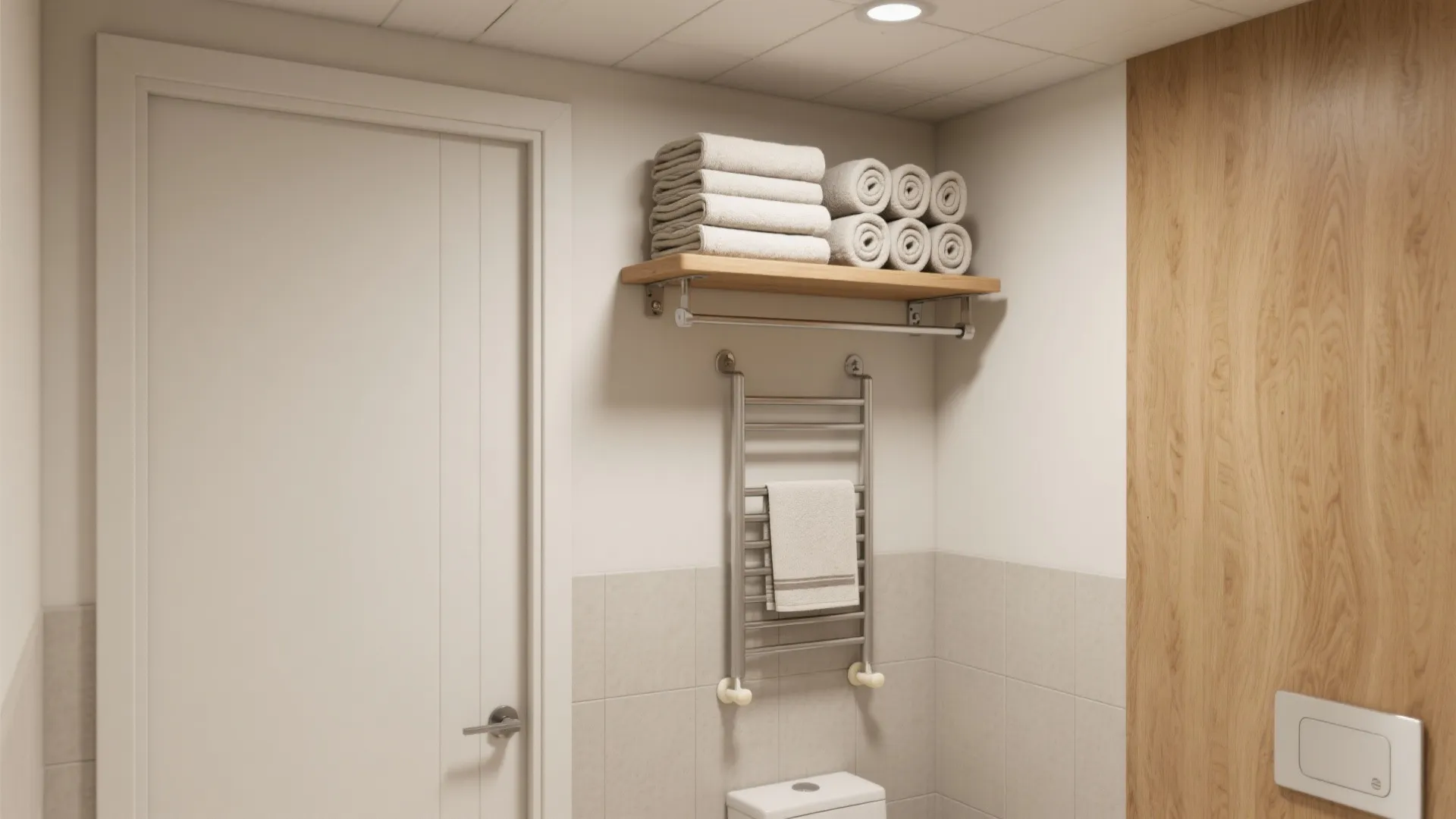 Over-Door Shelf + Ladder Towel Rack Combo