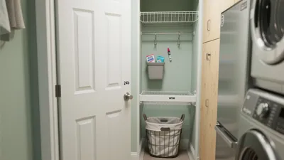 Compact Laundry Closet with Smart Storage Solutions