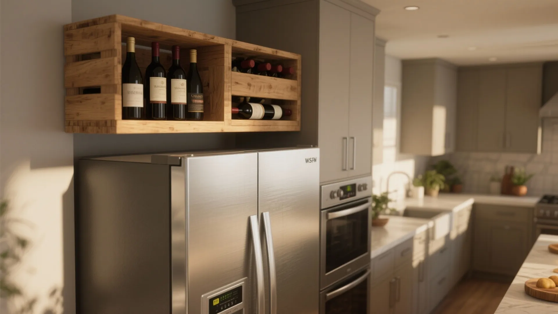 3. Over-fridge or above-cabinet shelves